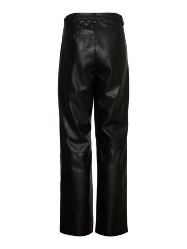 Vero Moda Lederimitathose VMOLYMPIAZAMIRA MR STRAIGHT PL PANT black NOOS