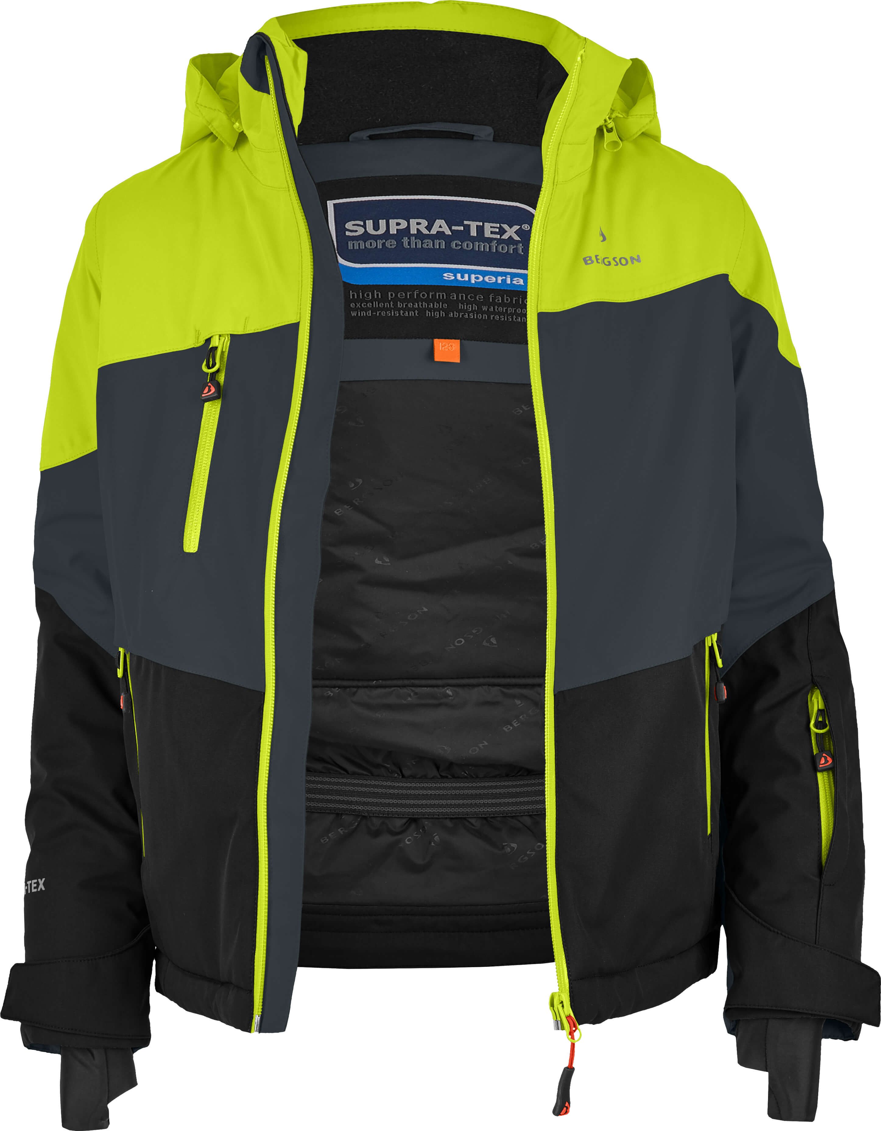 Bergson Skijacke VOLKER neo (maxi) Kinder Skijacke, extra weit für extra viel Spaß im Schnee!, Normalgrö