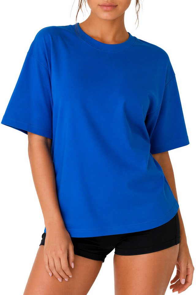 Reichstadt T-Shirt Damen Regular Fit Kurzarmshirt Shoulder Drop 25RSW071 Weich fließendes Baumwolljersey, formstabiler Rippbund