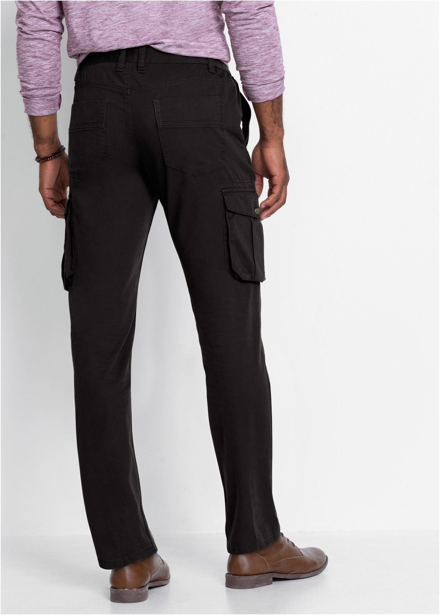 bonprix Cargohose aus Baumwolle, mit Cargotaschen und Eingrifftaschen, Regular Fit