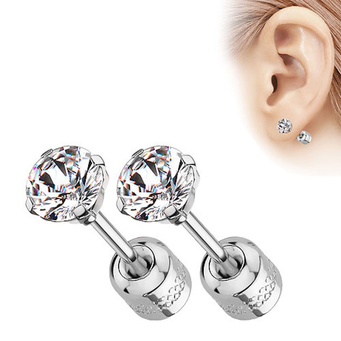 Taffstyle Paar Ohrstecker Ohrringe Edelstahl Stecker günstig online kaufen