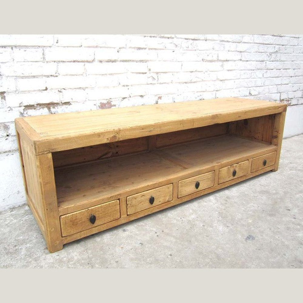 Luxury-Park-Direct Kommode China Lowboard flache Kommode fünf Schubladen für TV Flachbildschirm P