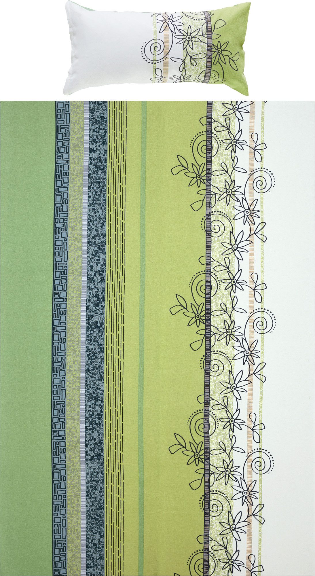 Erwin Müller Bettwäsche Bettwäsche, Baumwolle, Feinbiber Streifen/Blumen/Ornamente/Ranke