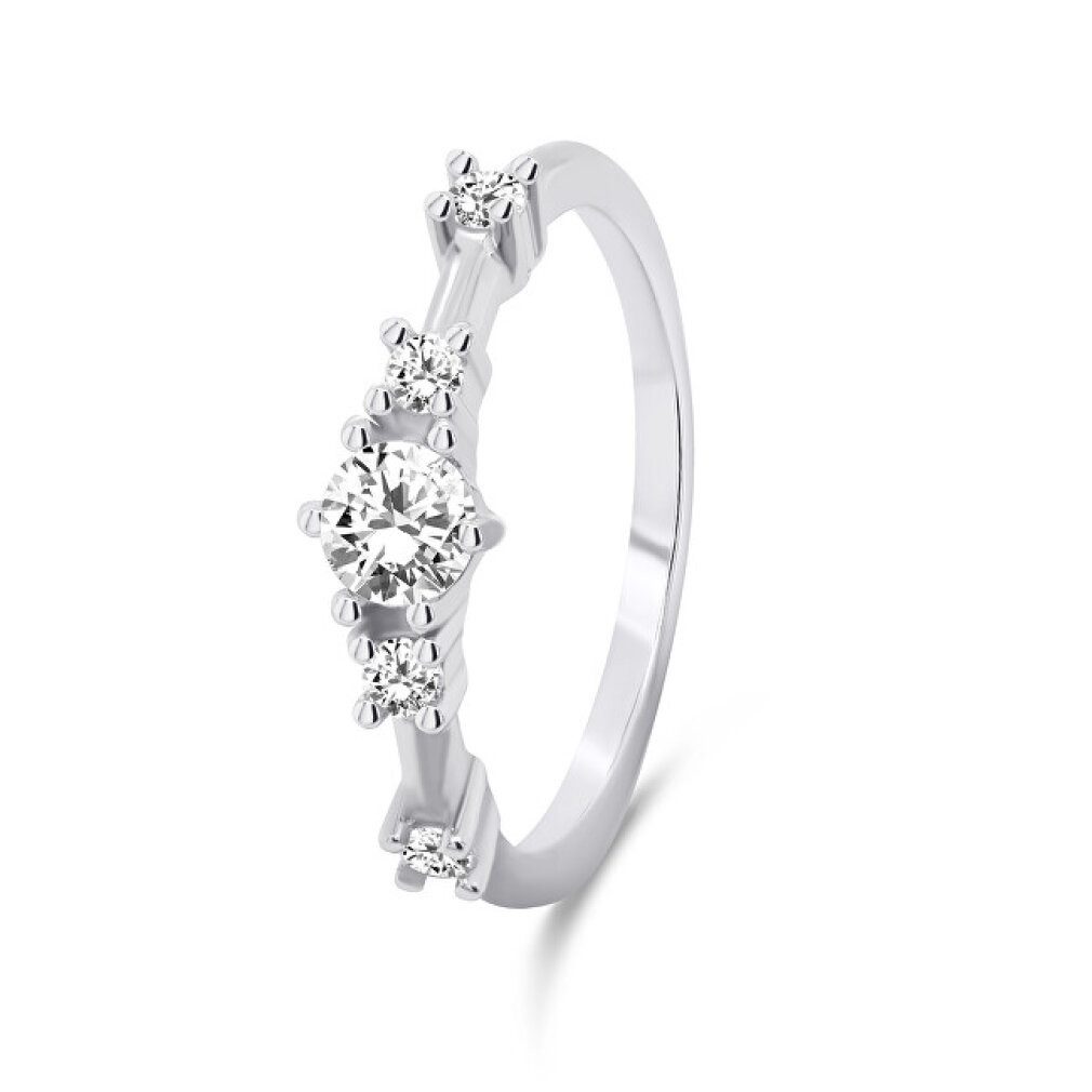 Brilio Silver Fingerring Charming silver ring with zircons RI040W - Circuit: 58 mm