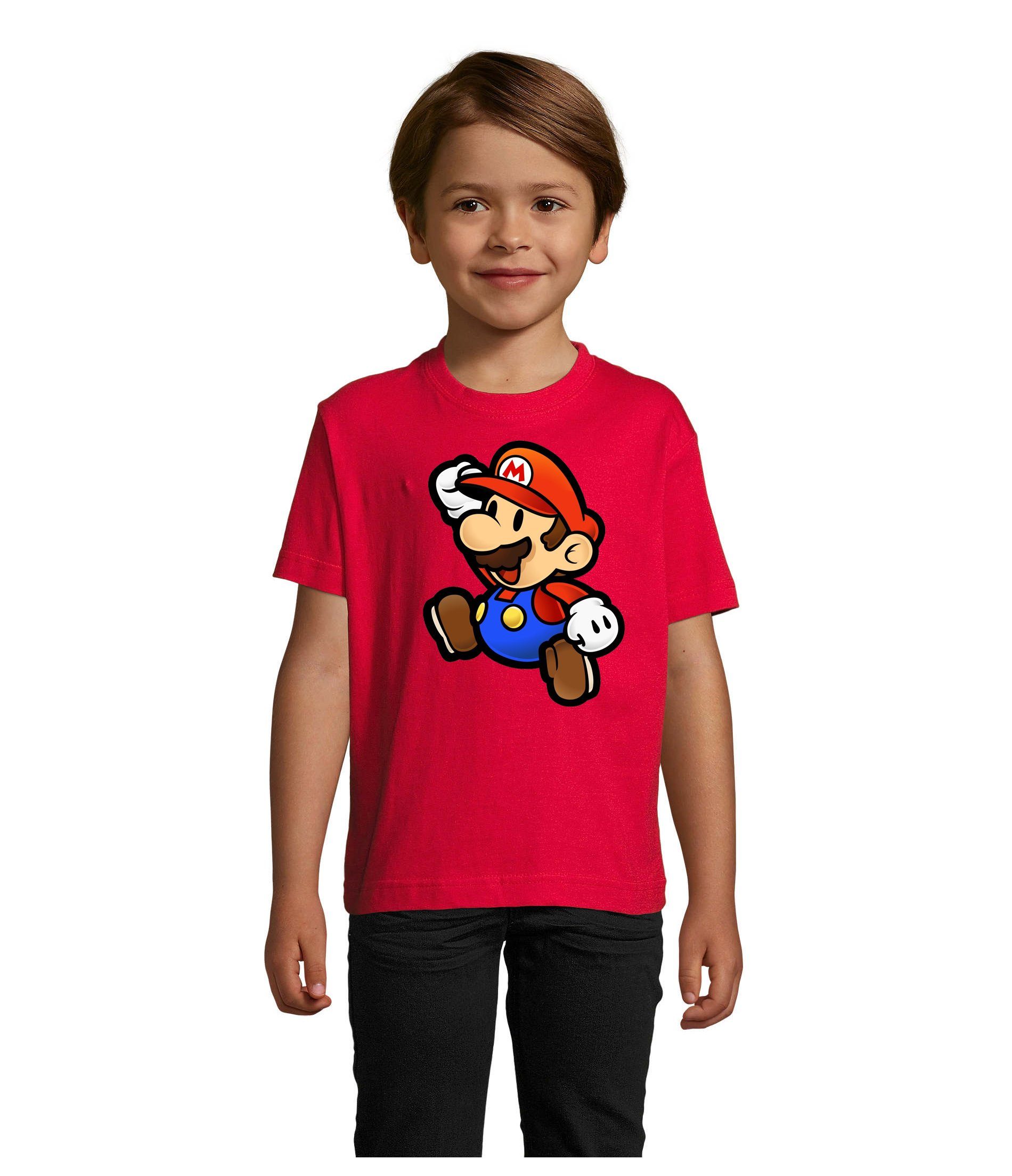 Blondie & Brownie T-Shirt Kinder Jungen & Mädchen Mario Nintendo Gaming Luigi Yoshi Super in vielen Farben Rot