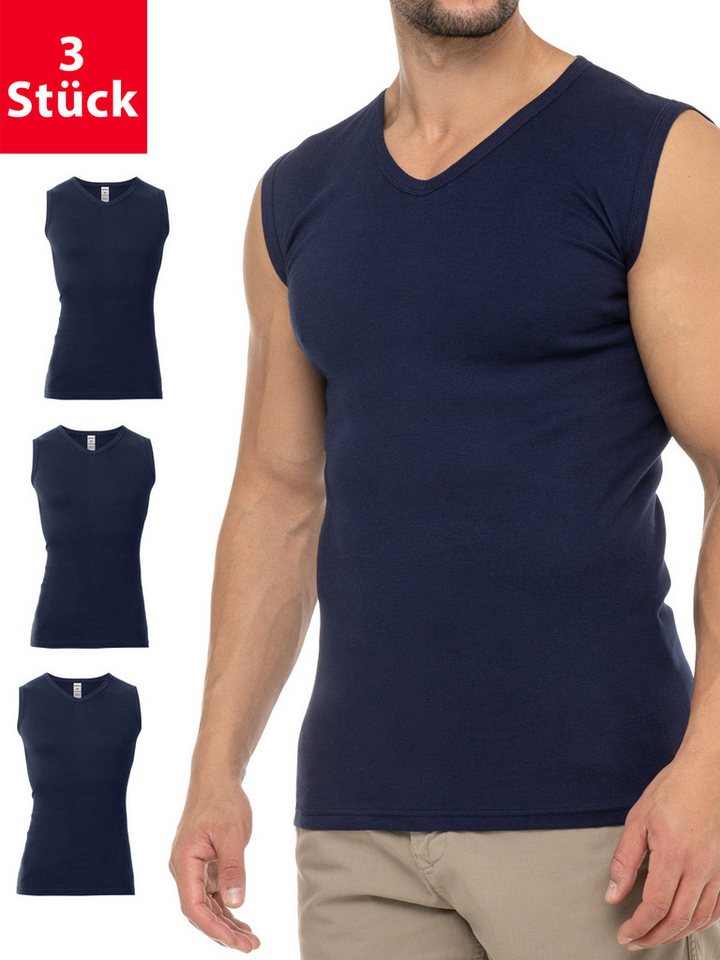 celodoro Unterhemd Herren Business Muskelshirt V-Neck (3er Pack) Muscle Shirt