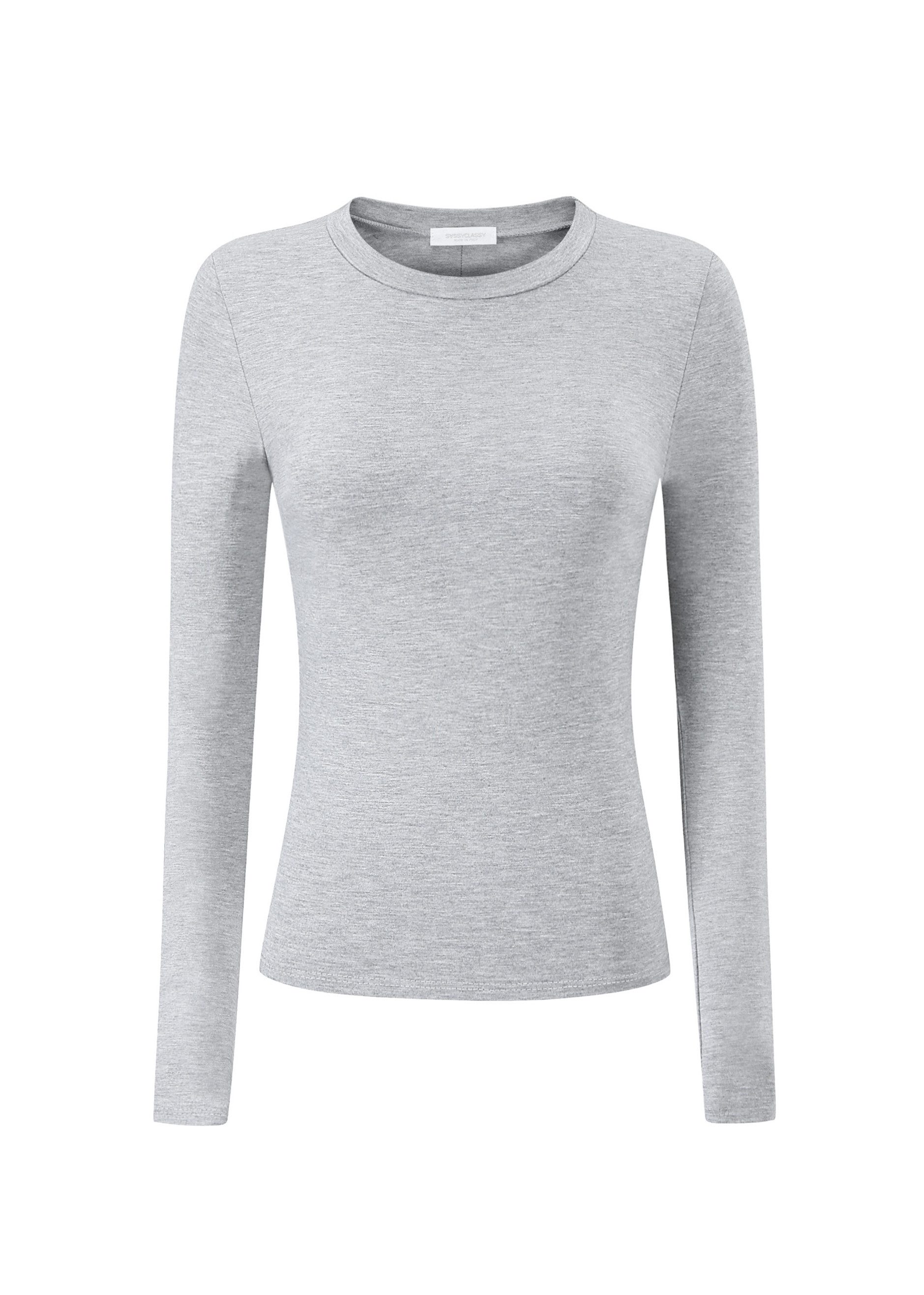 SASSYCLASSY Langarmshirt Langarmshirt für Damen Elastisches Shirt mit Rundh günstig online kaufen