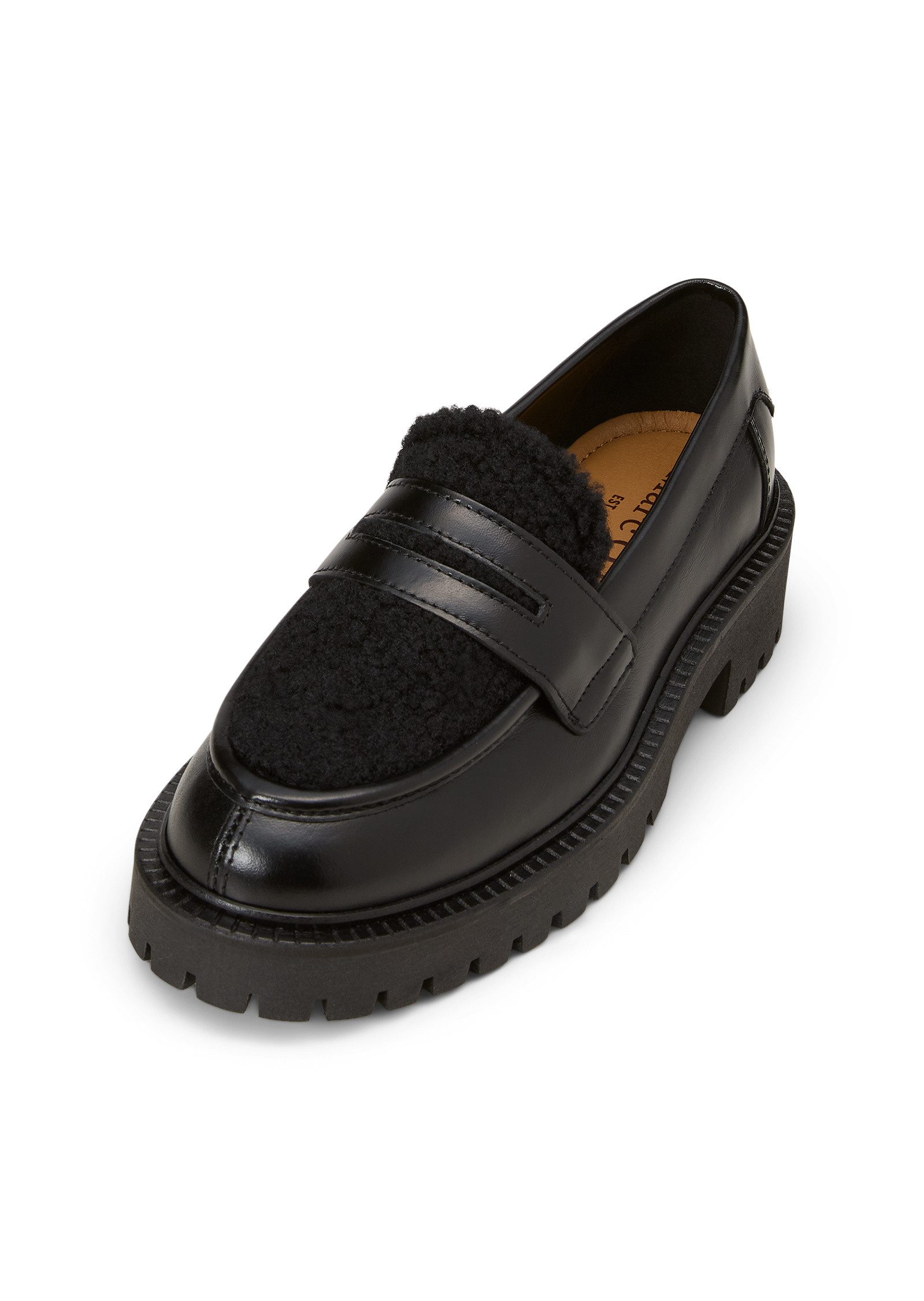 Marc O'Polo aus gewachstem Leder und Teddyfell Loafer