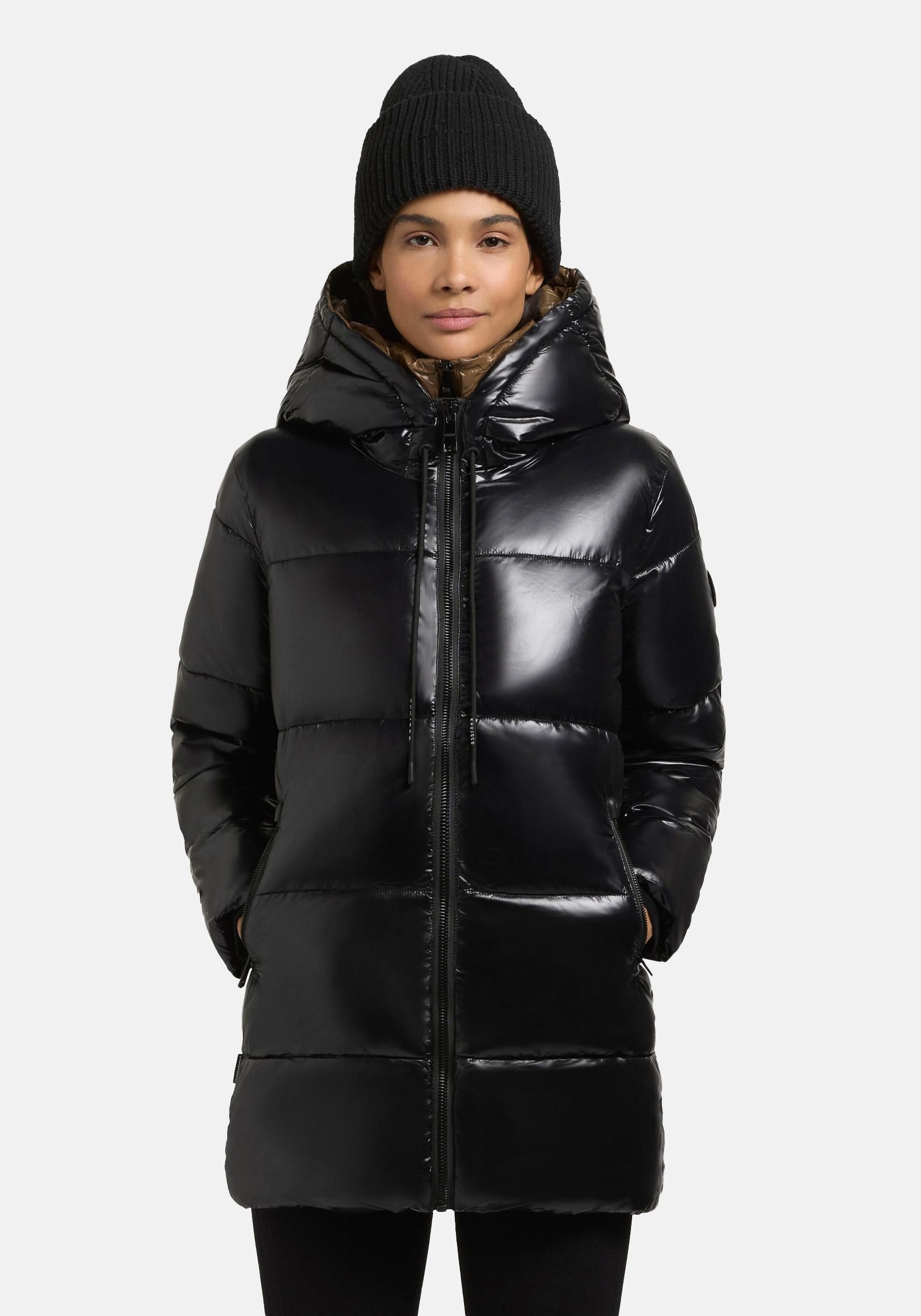 khujo Kurzmantel Grana-YM Glänzender kurzer gesteppter Damen Wintermantel