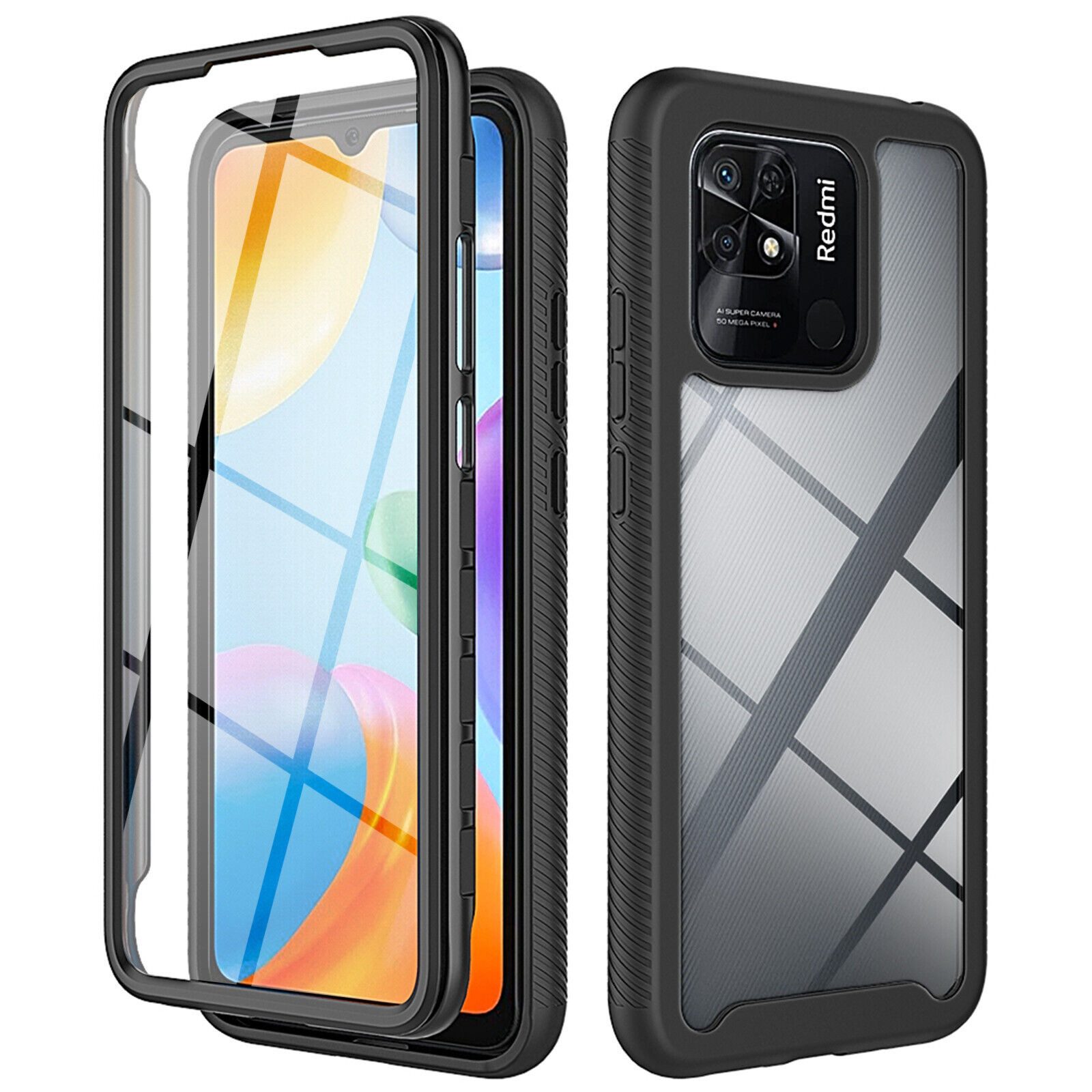 betterfon Handyhülle für Xiaomi Redmi 10C TPU Case mit 360° Rundumschutz Displayschutz