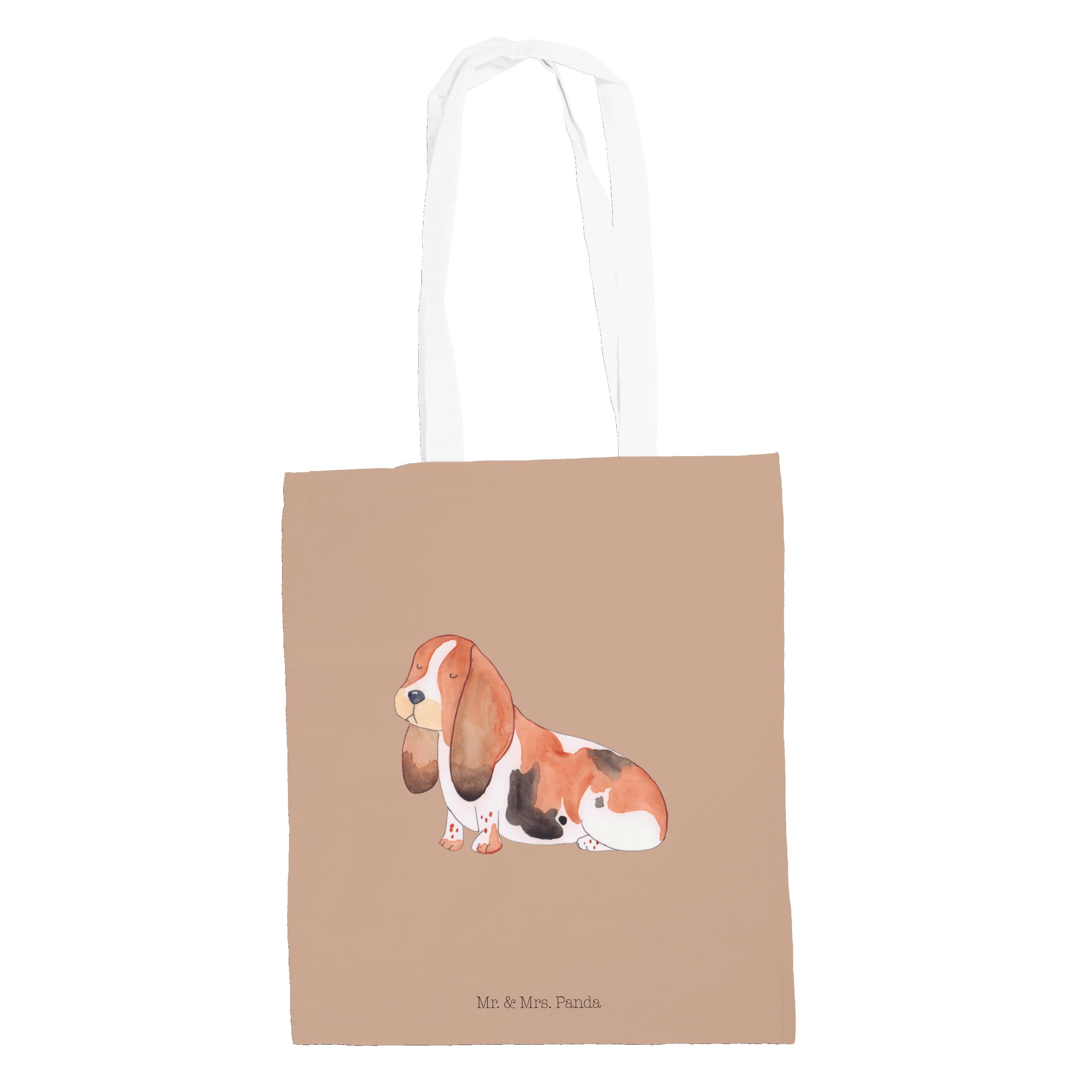 Mr. & Mrs. - Tragetasche Hundeglück Basset Hound Jutebeutel, (1-tlg) Panda - Beuteltasche, Geschenk, Hund