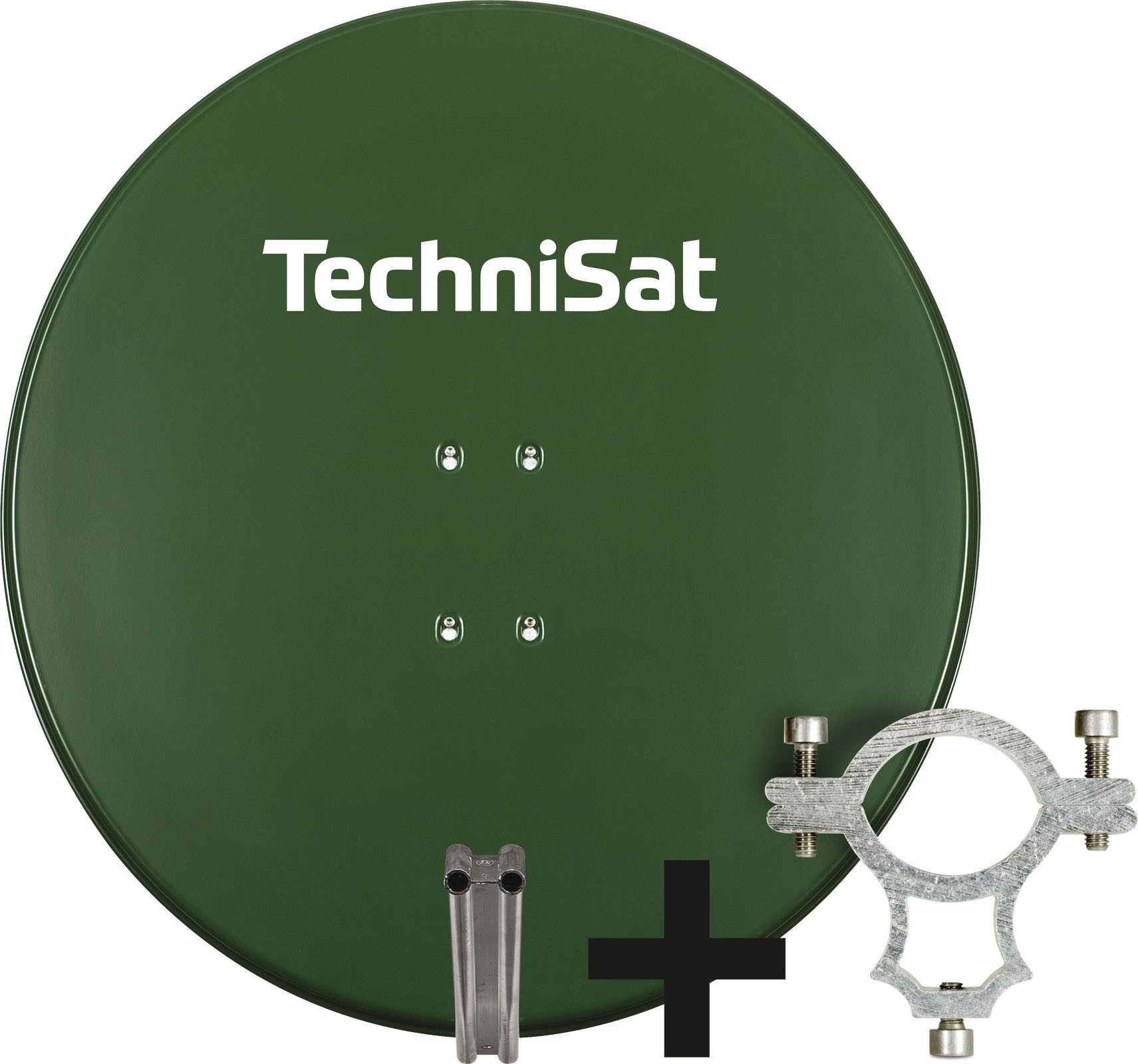 TechniSat SATMAN 850 PLUS inkl. LNB-Halteschelle Sat-Spiegel (85 cm, Aluminium, 85 cm Alu-Antenne mit AZ/EL-Halterung und 40 mm LNB-Halteschelle)