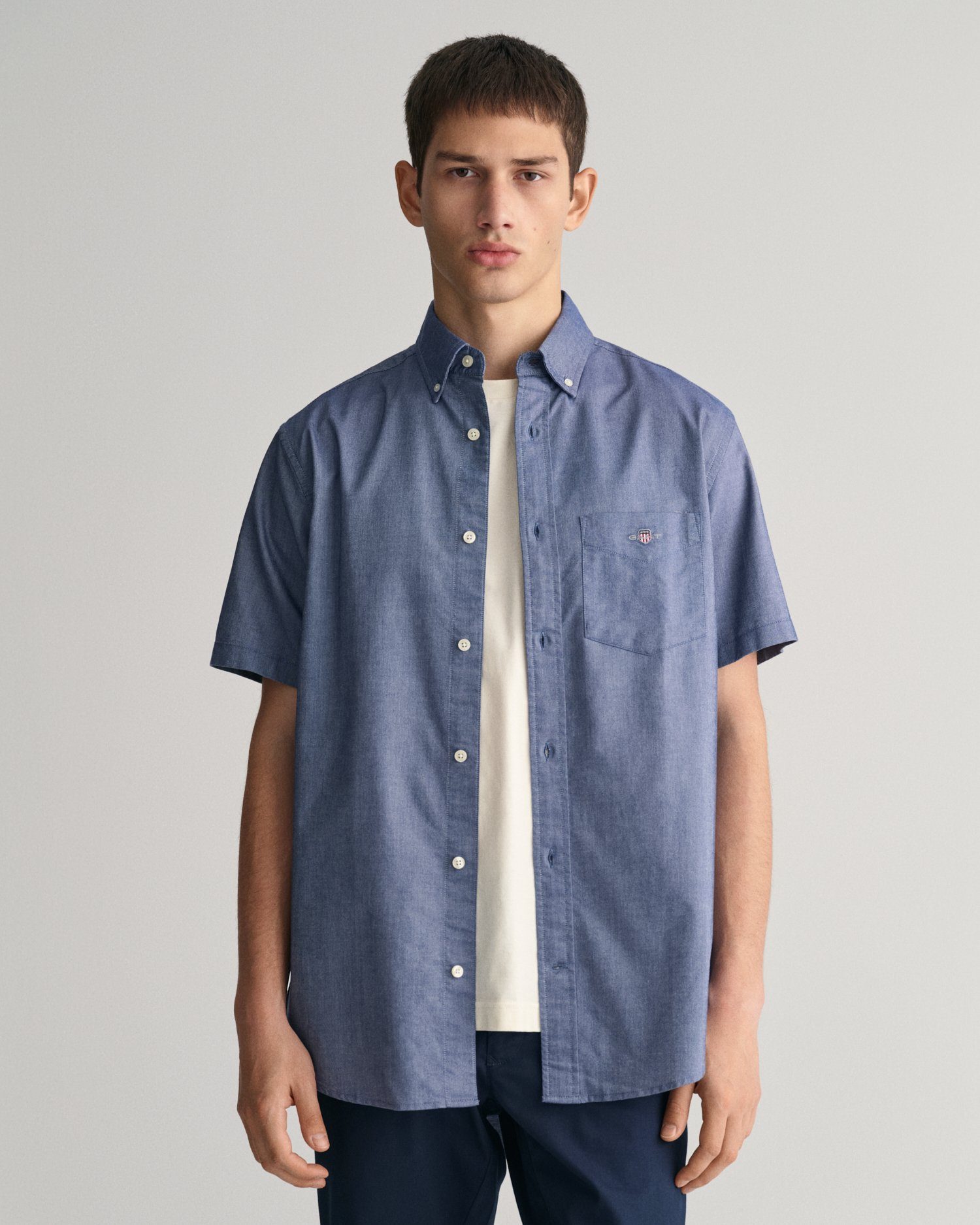 Gant Kurzarmhemd REG OXFORD SHIRT Gant-Stickerei