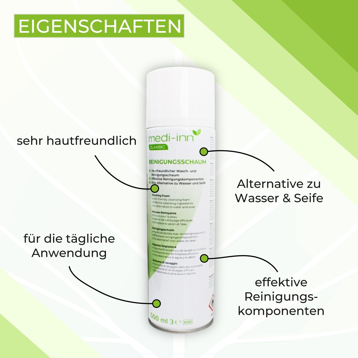 Medi-Inn Intimreinigungsmittel Reinigungsschaum Pflegeschaum, hautfreundlich, pH-neutral, 1-tlg.