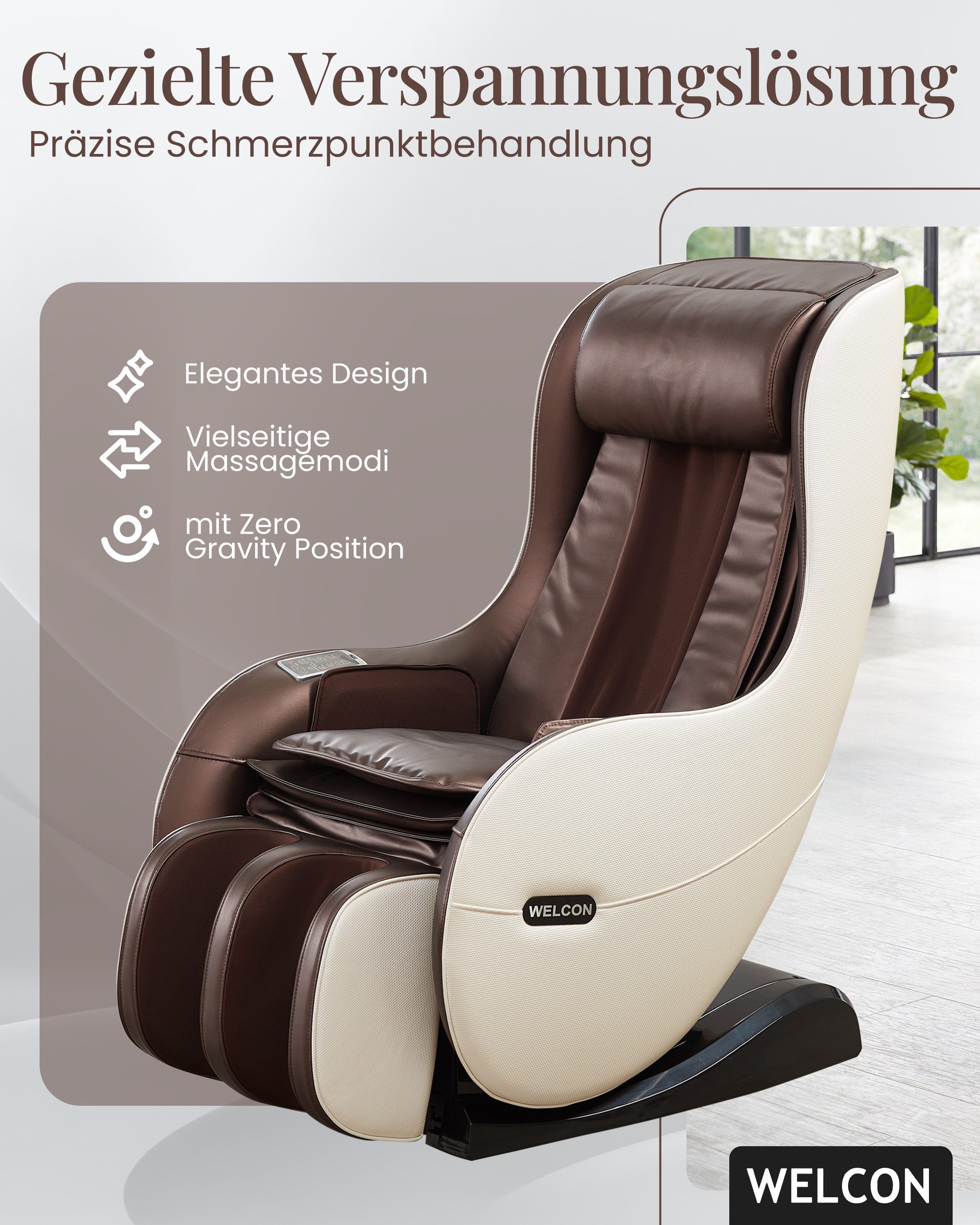 WELCON Massagesessel WELCON Massagesessel EASYRELAXX in beige, braun, schwa günstig online kaufen