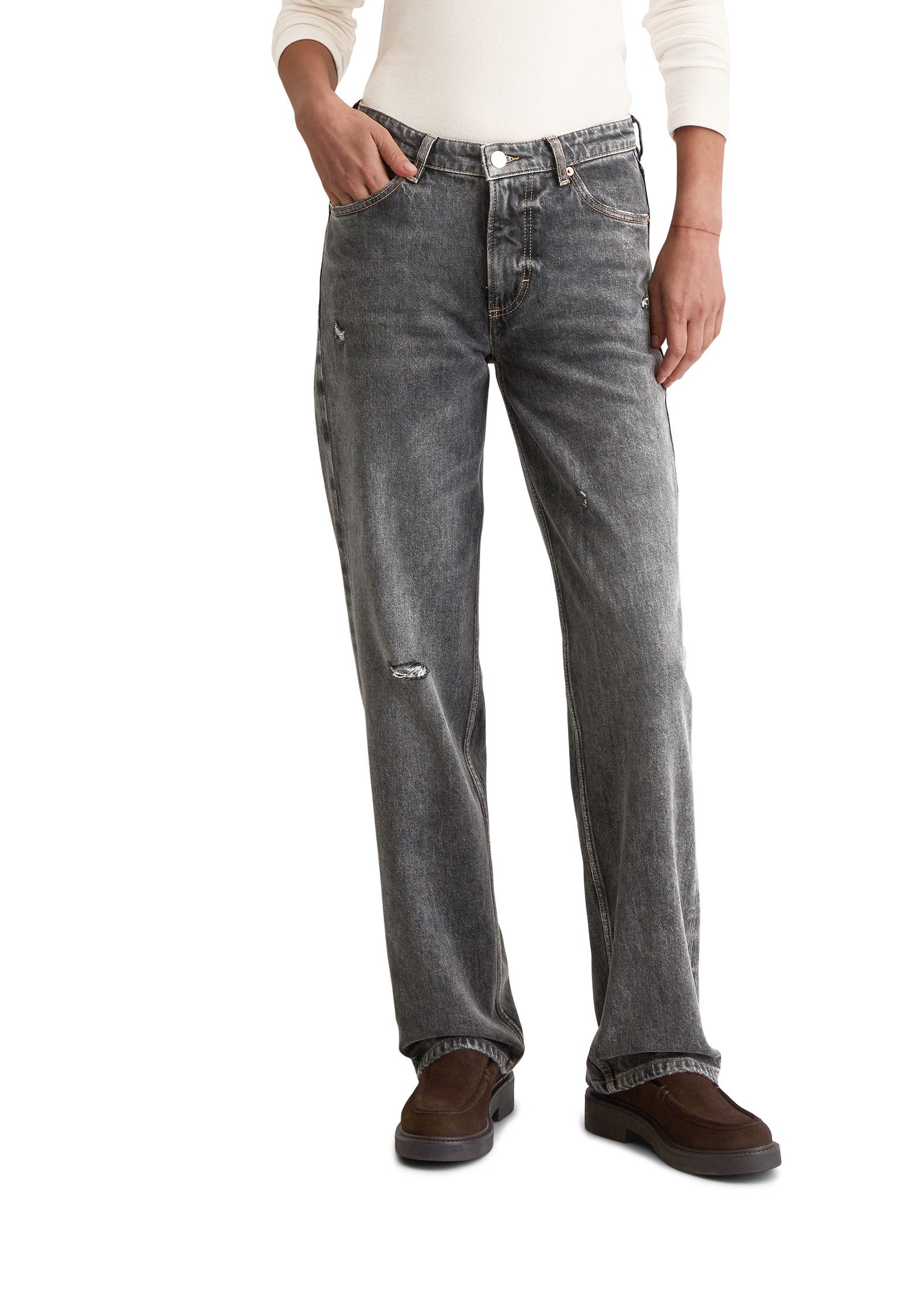 Marc O'Polo Weite Jeans aus Organic-Cotton-Mix-Stretch günstig online kaufen