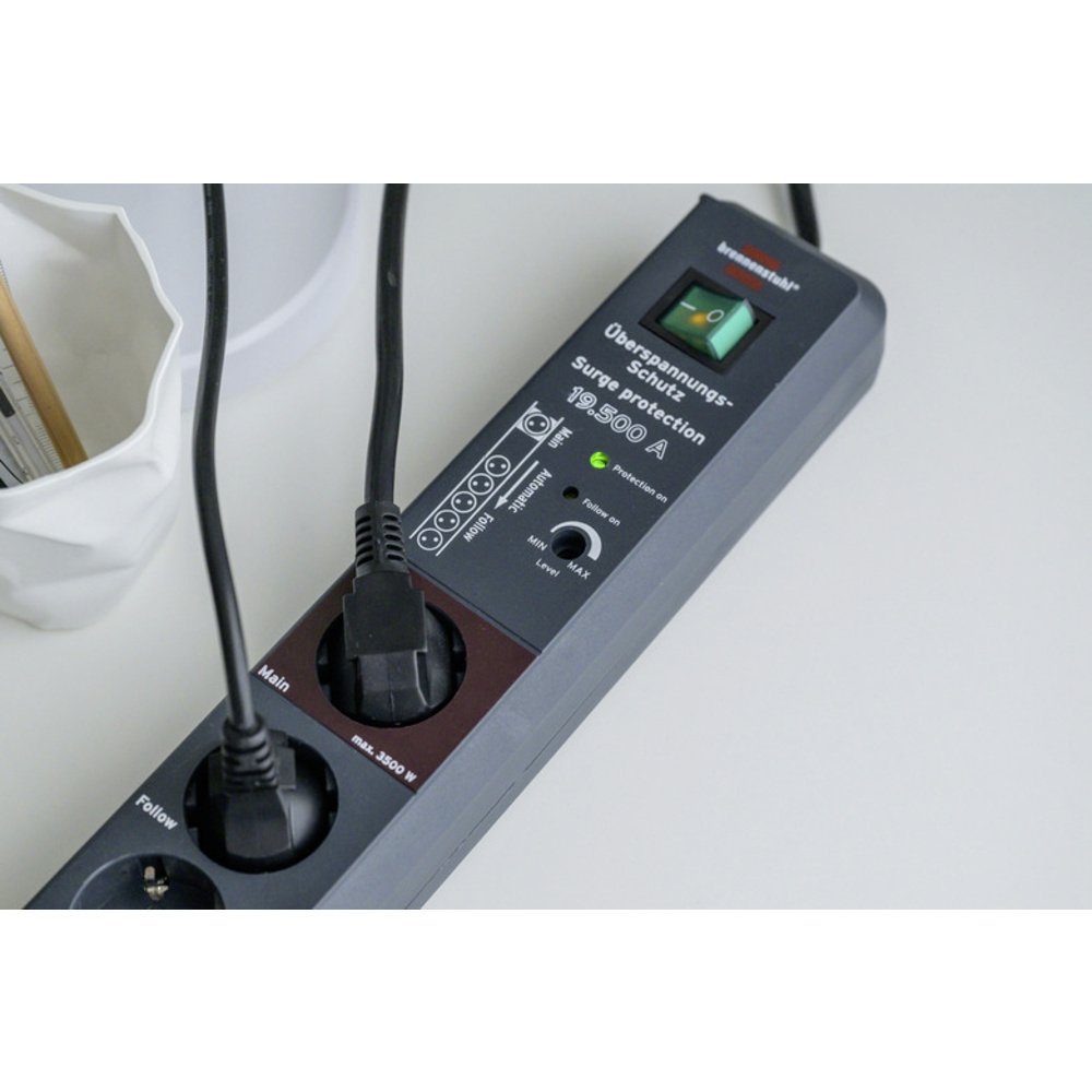 Brennenstuhl Brennenstuhl 1159490966 Main/Follow-Steckdosenleiste 5fach Anthrazit S Steckdosenleiste (Kabellänge 3.00 m)