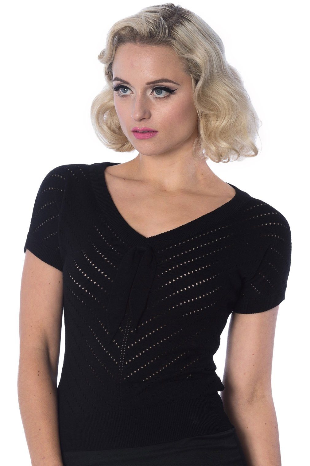 Shirttop Patricia Pointelle Schwarz