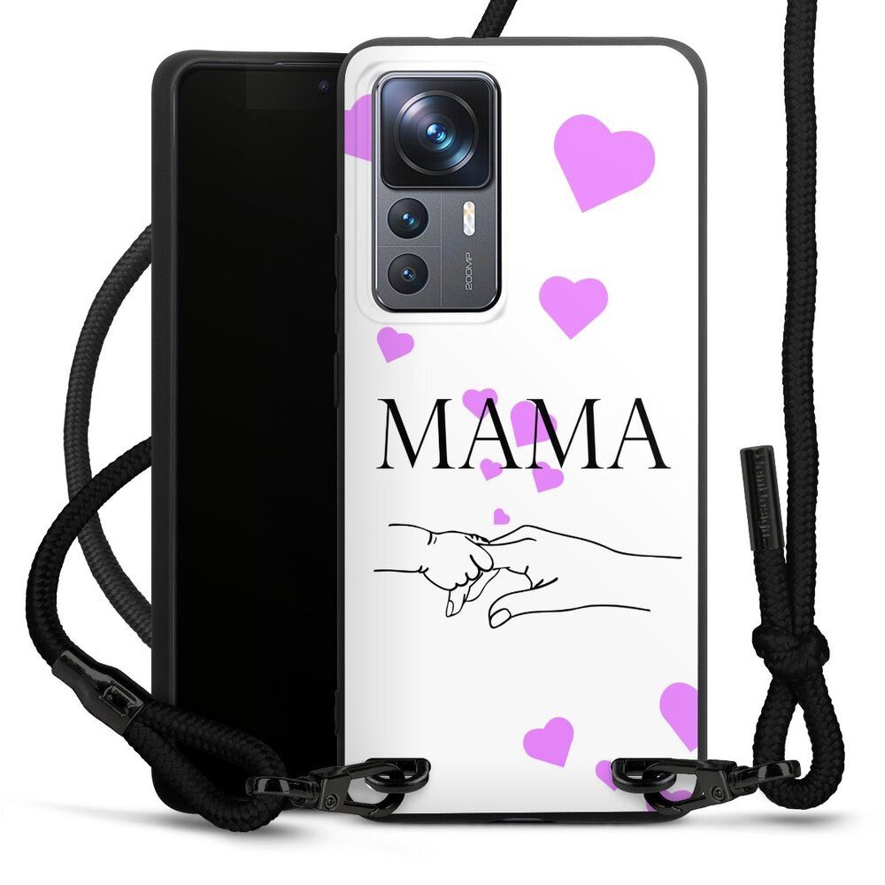 DeinDesign Handyhülle Muttertag Mama Familie Muttertag-Mama und kinder, Xiaomi 12T Pro 5G Premium Handykette Hülle mit Band Case zum Umhängen