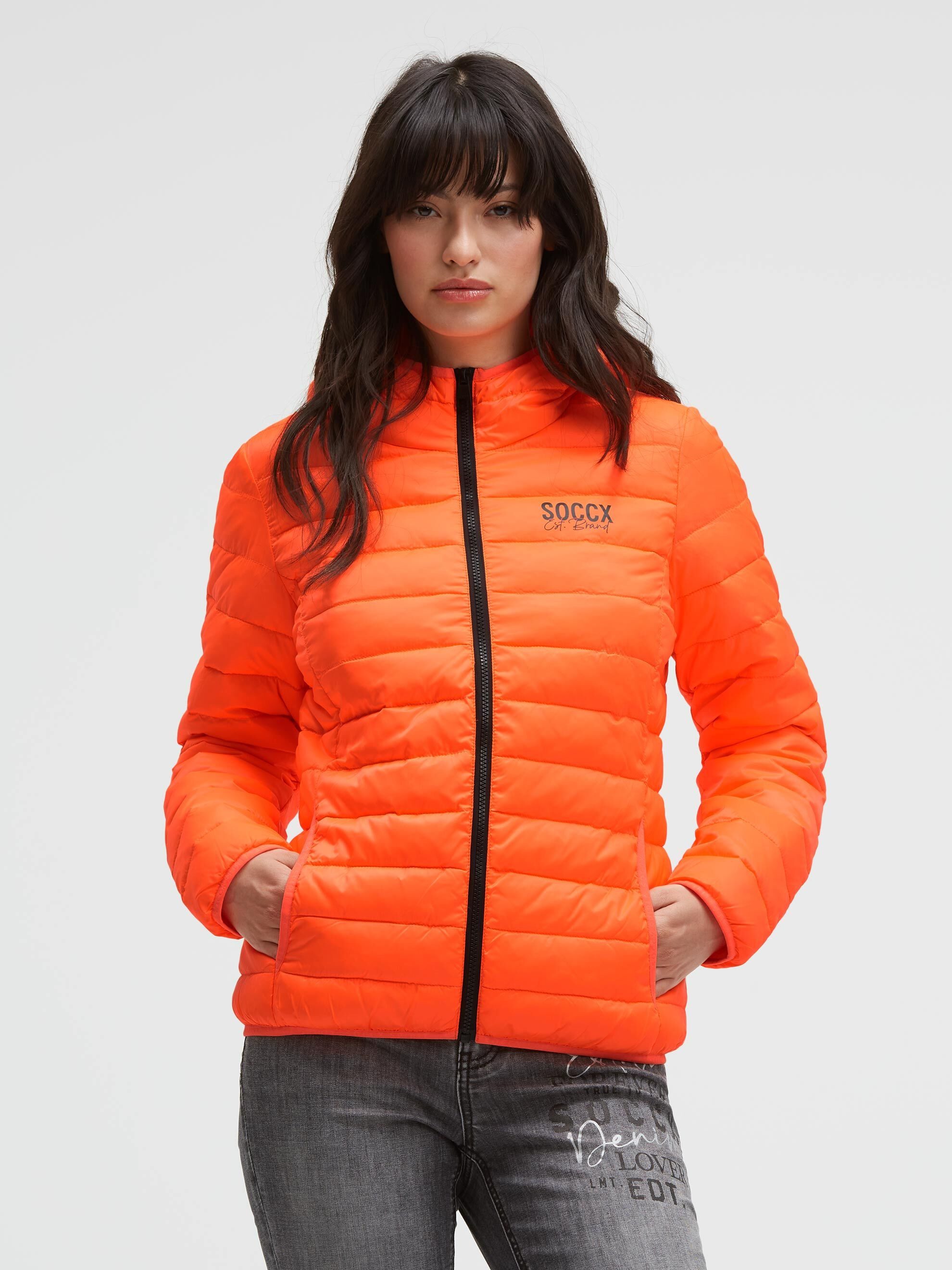 SOCCX Outdoorjacke mit elastischem Saumabschluss