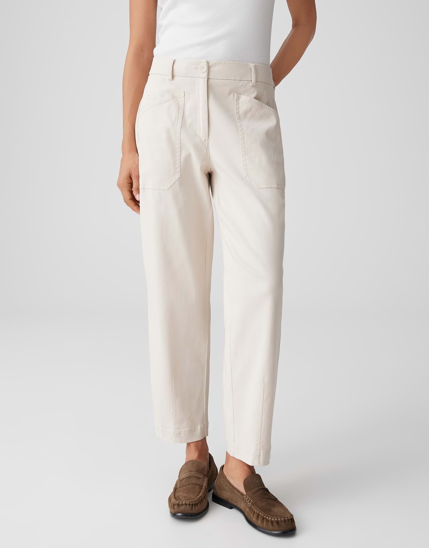 Cargohose Melina urban aus fließendem Mélange Twill
