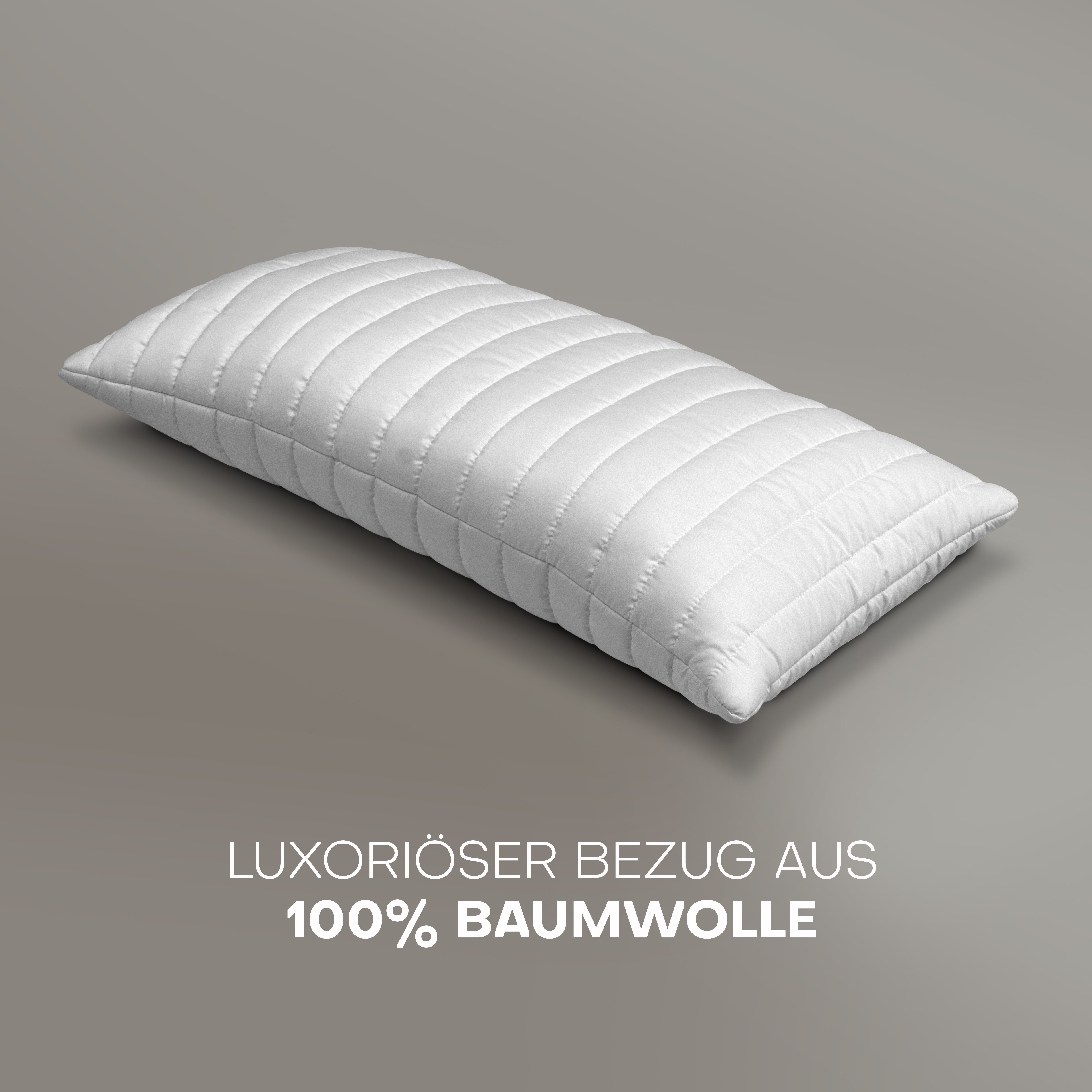 John Cotton Baumwollkissen Magicline 40x80, 80x80 cm, pure Eleganz, Füllung: Polyester, Bezug: Feinbatist-Baumwolle, Seitenschläfer, Bauchschläfer, Rückenschläfer, Feinbatist Baumwolle, Schlafkomfort, Hergestellt in Deutschland