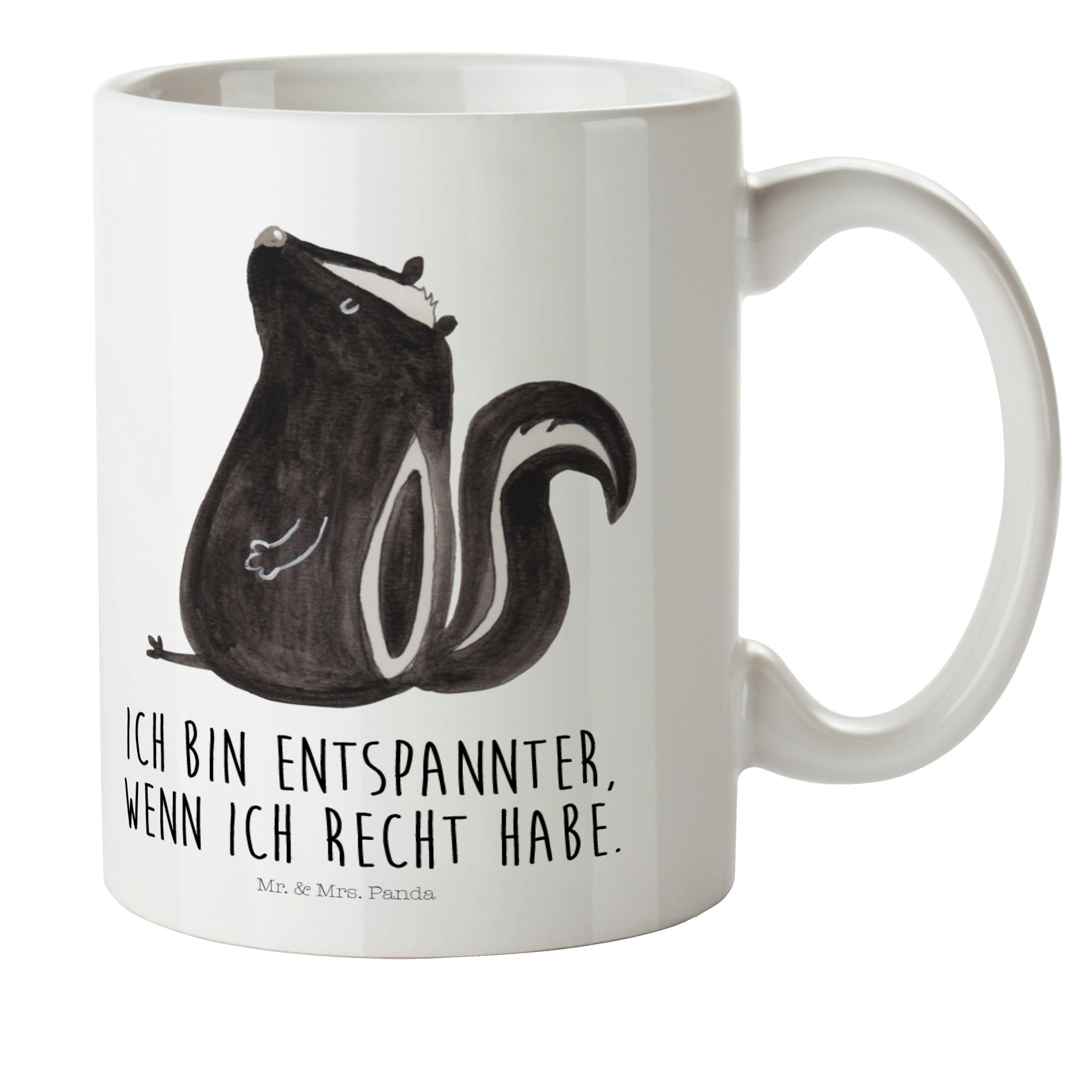 Mr. & Mrs. Panda Kinderbecher »Stinktier sitzend - Weiß - Kaffeetasse