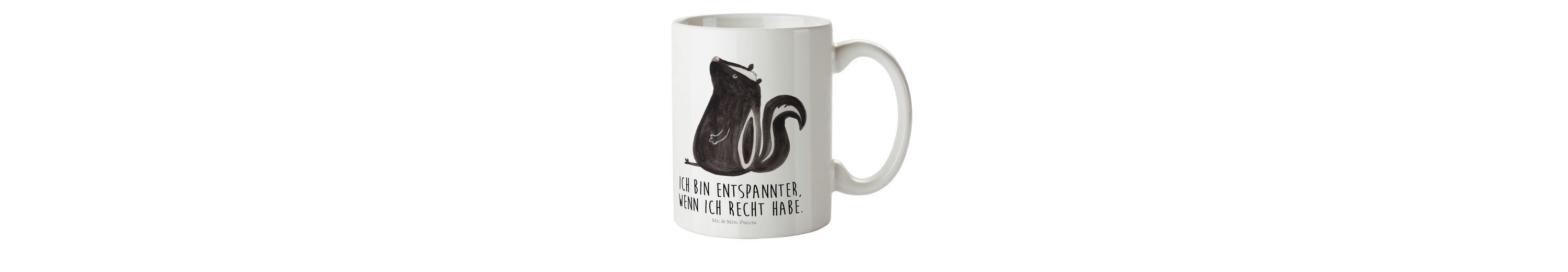 Mr. & Mrs. Panda Kinderbecher »Stinktier sitzend - Weiß - Kaffeetasse
