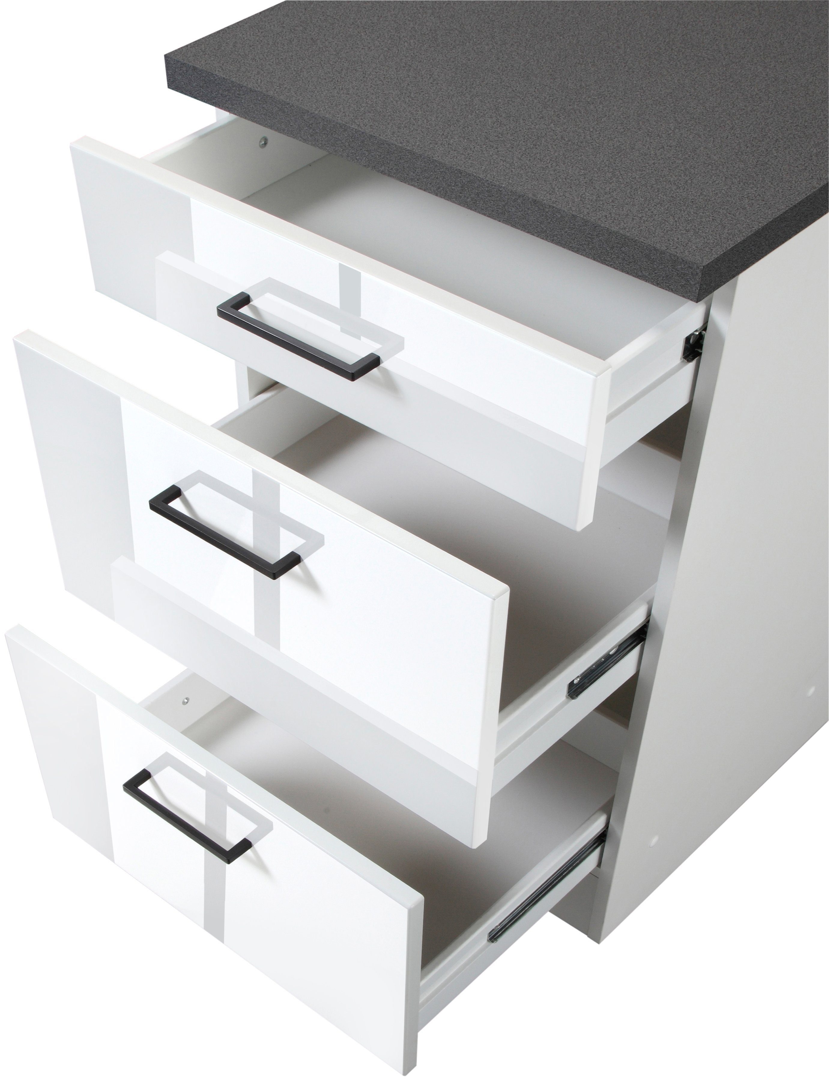 KOCHSTATION Unterschrank KS-Trier Breite 50 cm, mit 2 Auszügen und 1 Schublade