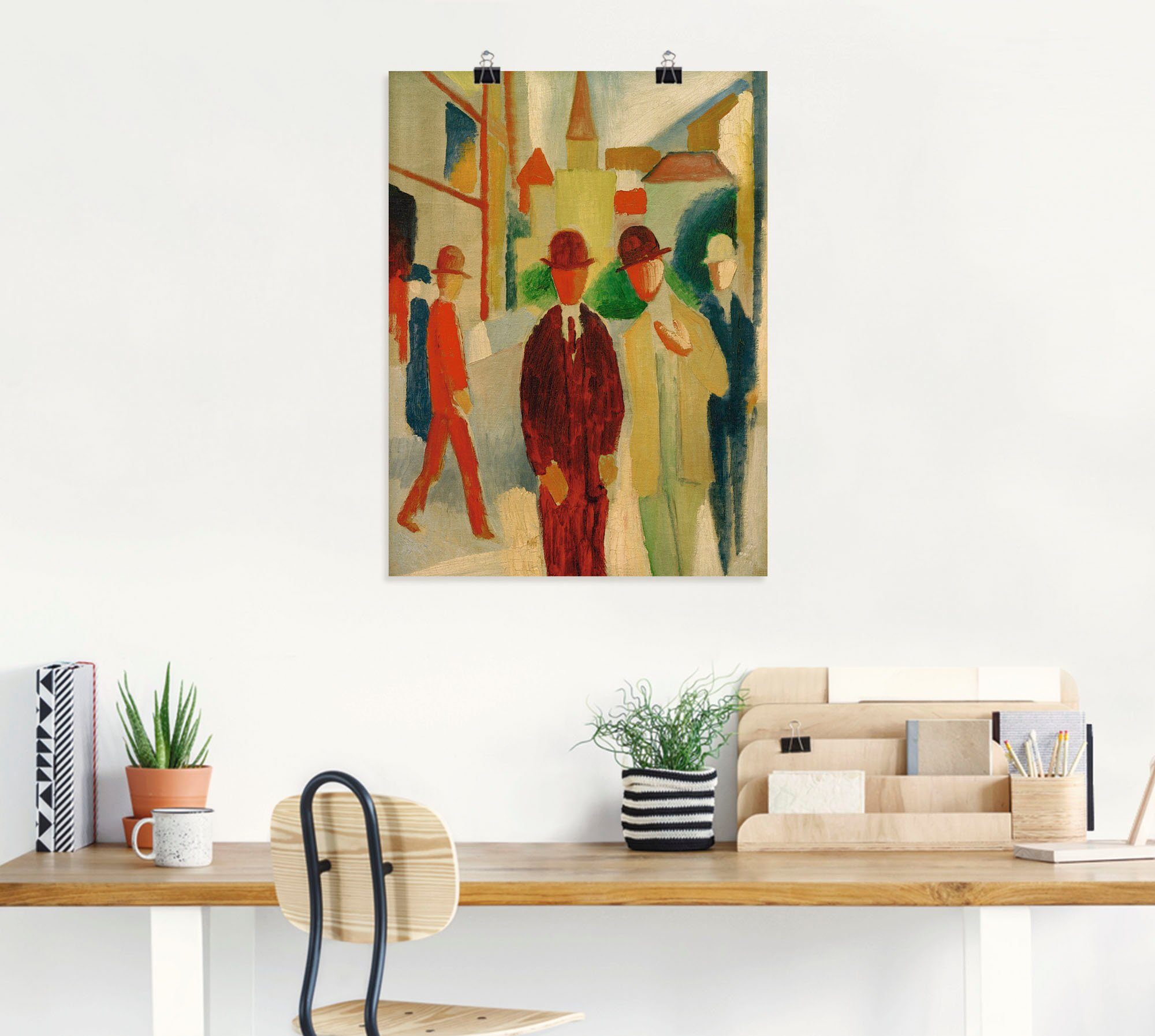 Artland Poster Helle Straße mit Leuten, Gruppen & Familien (1 St), ohne Rahmen