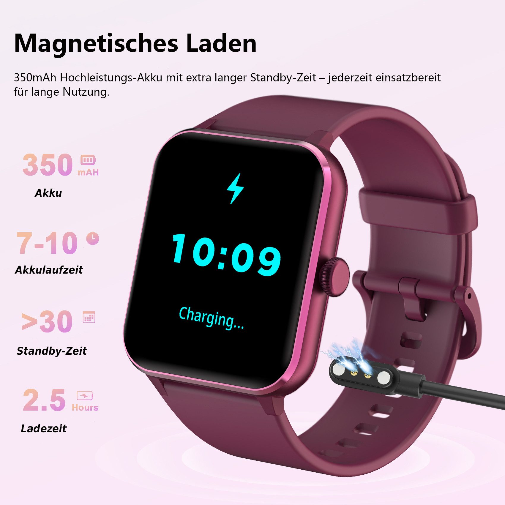 IOWODO Smartwatch Damen Herren 1,85" HD Touch Bluetooth Anruf Sport Uhr Smartwatch (1.85 Zoll, IOS/Android) Smartwatch Damen Herren,Smart Watch für Android iOS( 2 Armband) , Mit geflochtenem Uhrenarmband, Telefon,App-Fitnesskurse, SpO₂-/HR-/Schlafüberwachung,2 Armbänder,IP68