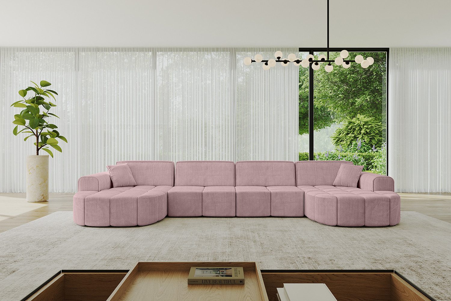 ALTDECOR Wohnlandschaft Livo-U2, Sofa Praktische Bequeme Funktionsecke Couch U-Form Eckcouch, Corner Sofa U-Form Vielseitige Sofa Wohnlandschaft Wohnzimmer