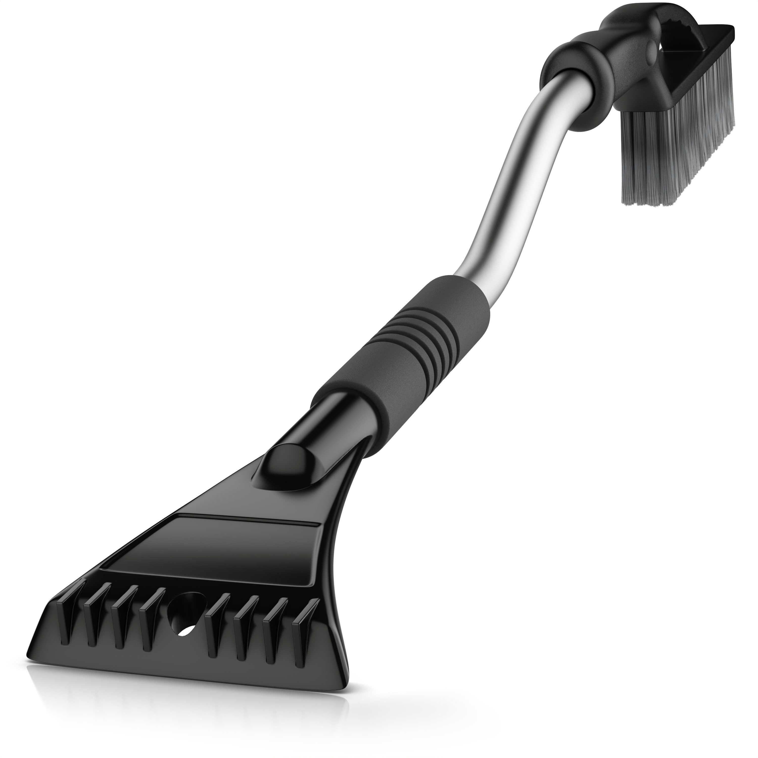BEARWARE Eiskratzer mit Schneebürste für Auto, Wohnmobil & LKW aus bruchsicherem ABS schonender 2in1 Schaber & Schneebesen 80cm lang mit Eisbrecher Zacken