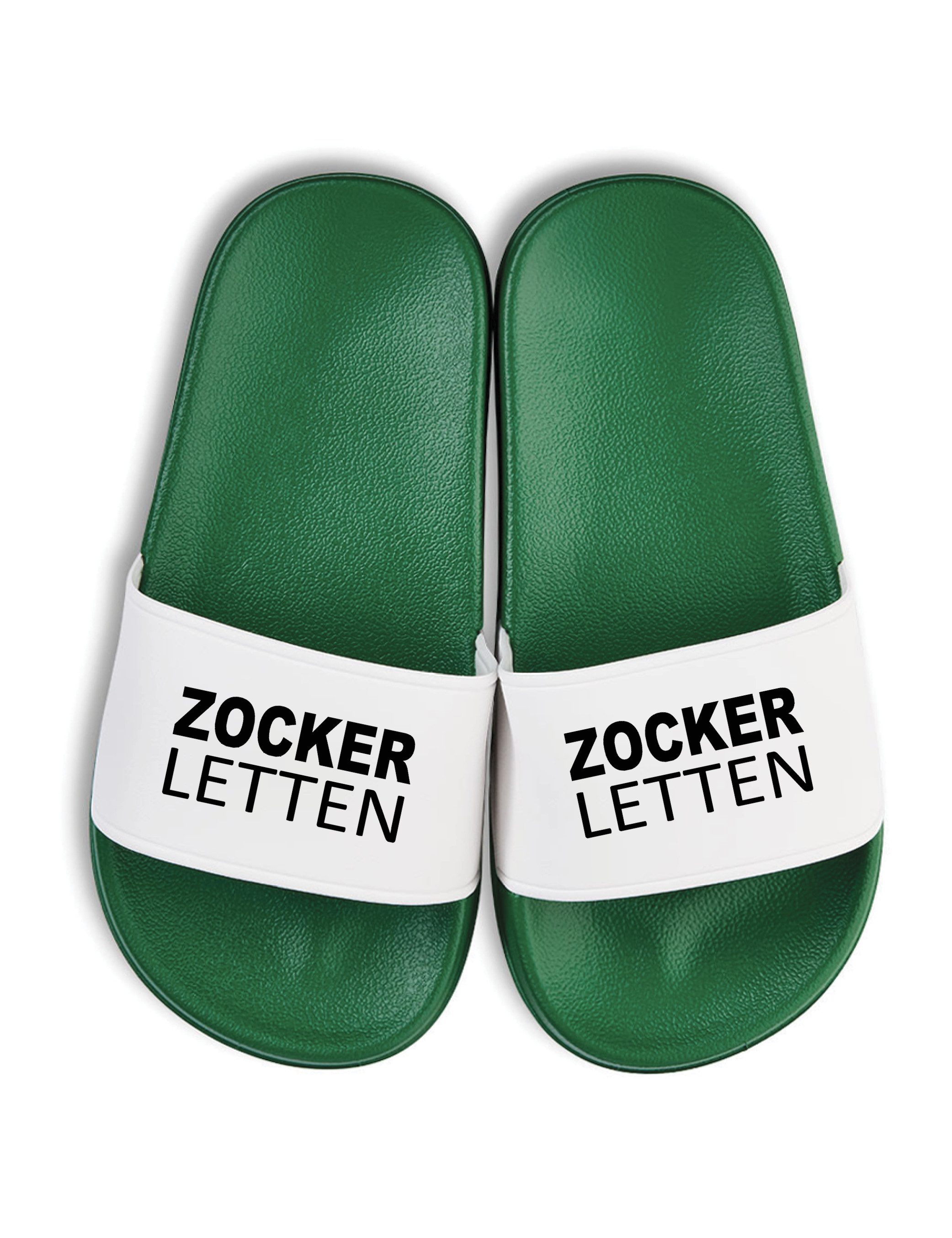 Kinder Badelatschen "Zocker Letten" Fun-Print lustig Geschenk Badeschuh