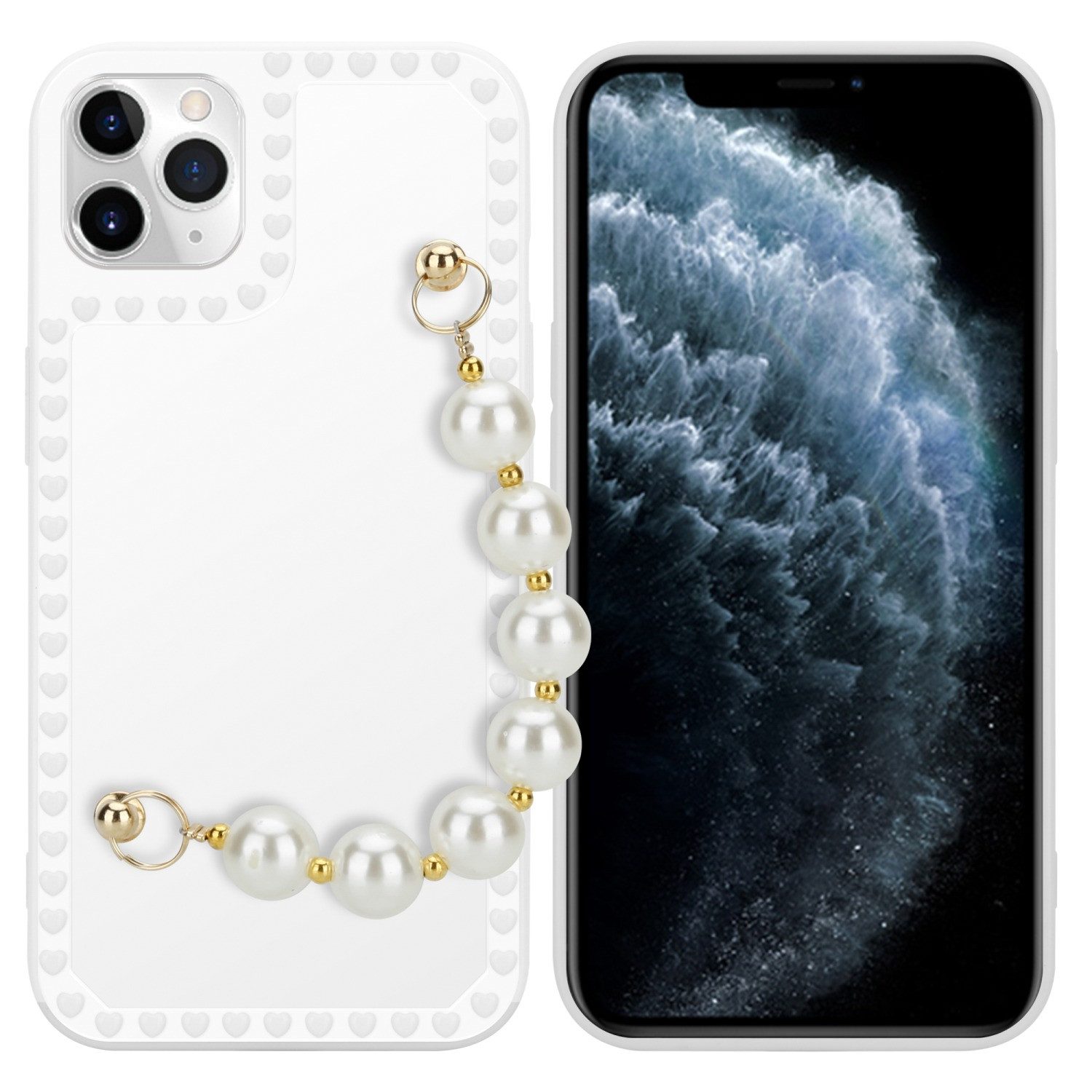 Cadorabo Handyhülle für iPhone 11 PRO MAX Hülle Apple iPhone 11 PRO MAX, Schutzhülle - mit Handgelenk Kette - TPU Silikon - Bumper