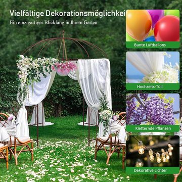 KOMFOTTEU Rosenbogen Gartenbogen, aus Metall, für Kletterpflanzen & Hochzeit, 211x211x256cm