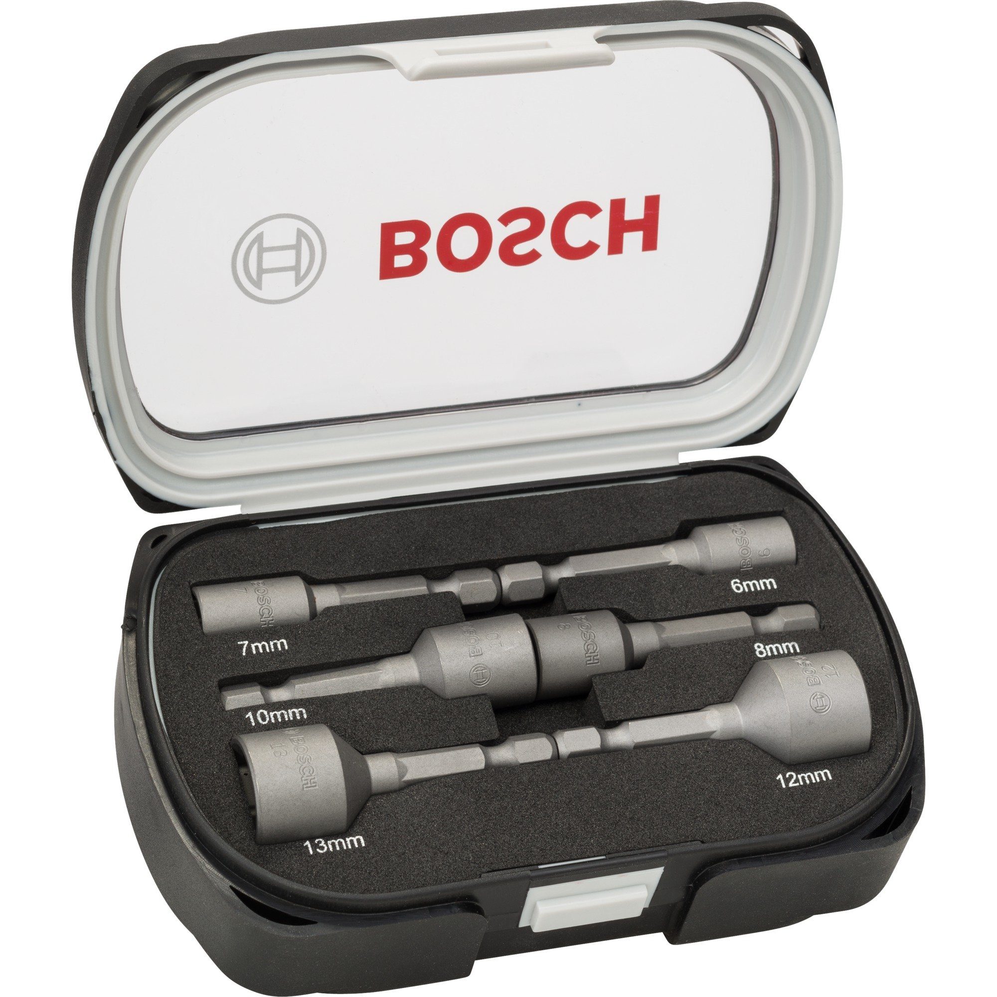 Bosch Professional Stecknüsse Steckschlüssel, 6 13, 6-St., - Haus, Set, 50 mm, Auto, Verwendungszweck: Werkstatt