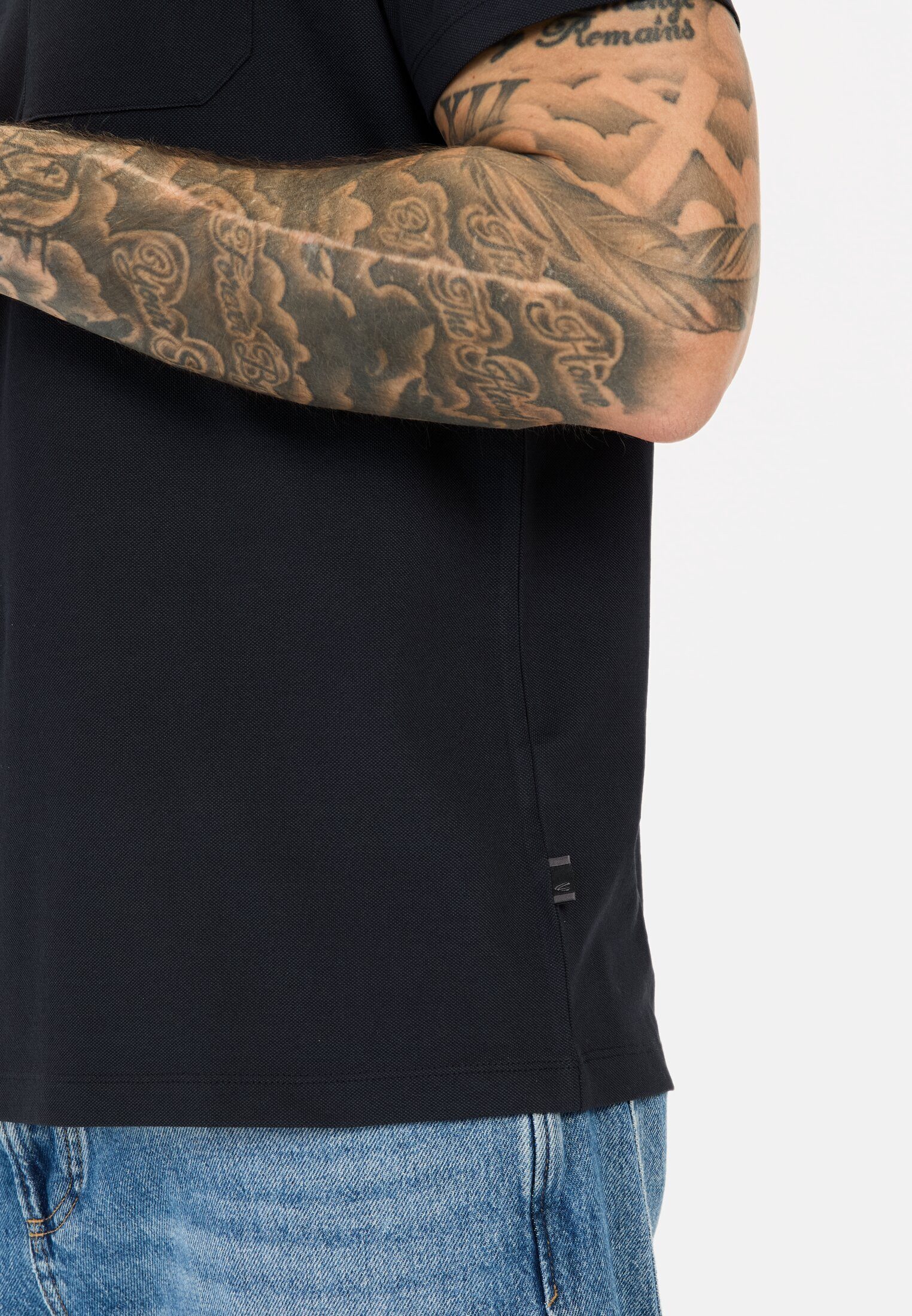 camel active T-Shirt mit Brusttasche Kurzarm Rundhals