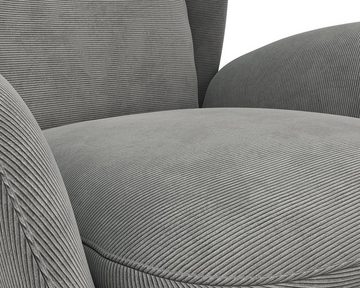 FLEXLUX Ohrensessel Padova, Stil & Komfort, organische Form, Ledenstütze integriert, Fuß schwarz