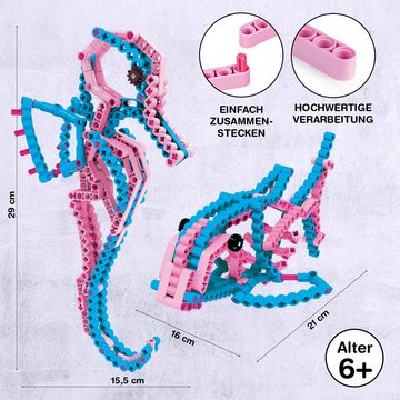cbionic Konstruktionsspielsteine Seepferdchen - Flexible-Bausteine, Bewegungen der Natur erforschen, (2-in-1, Seepferdchen & Fisch), Biologie und Technik spielend mit Bausteinen vereinen