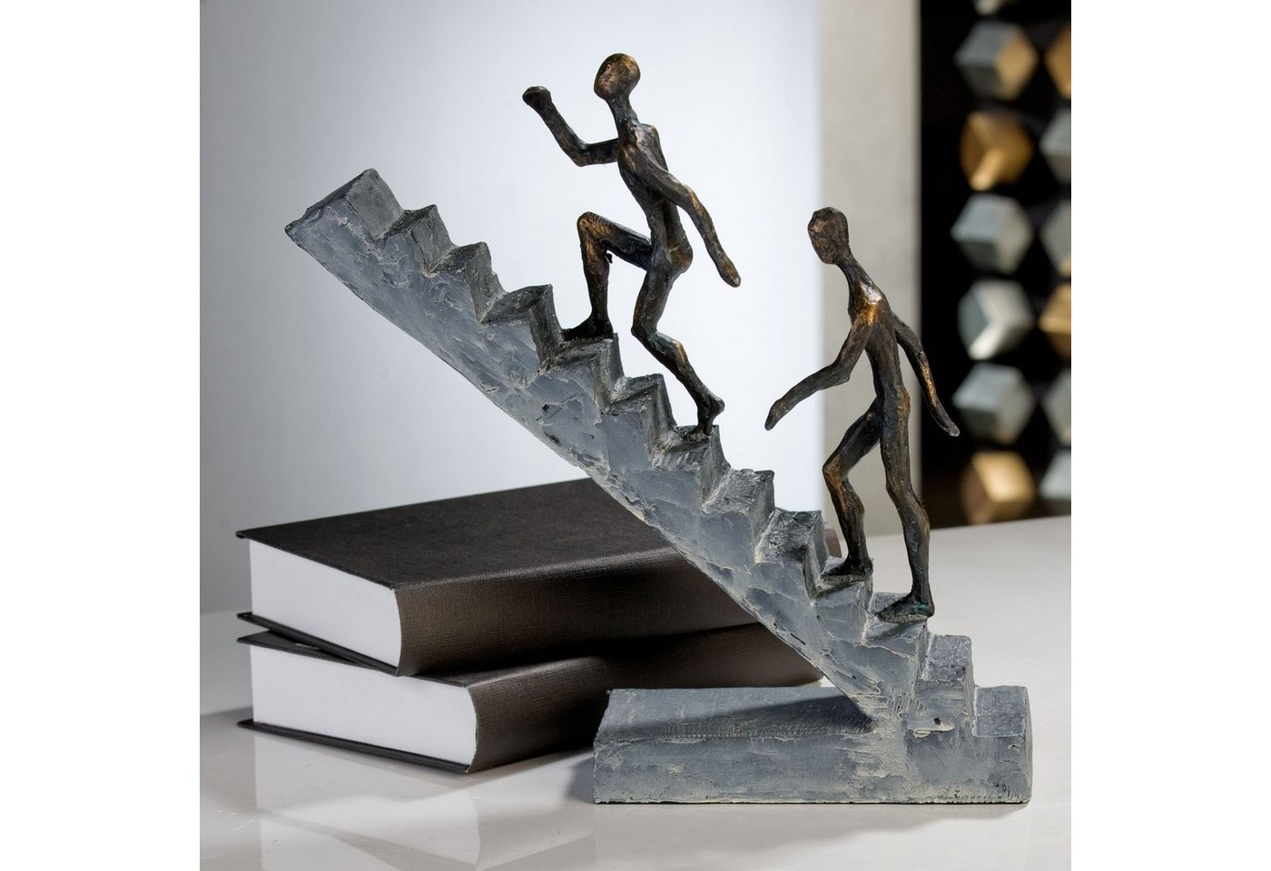 Casablanca by Gilde Dekofigur »Skulptur Staircase« (1 Stück), Dekoobjekt, Höhe 28 cm, mit Spruchanhänger, Wohnzimmer-HomeTrends