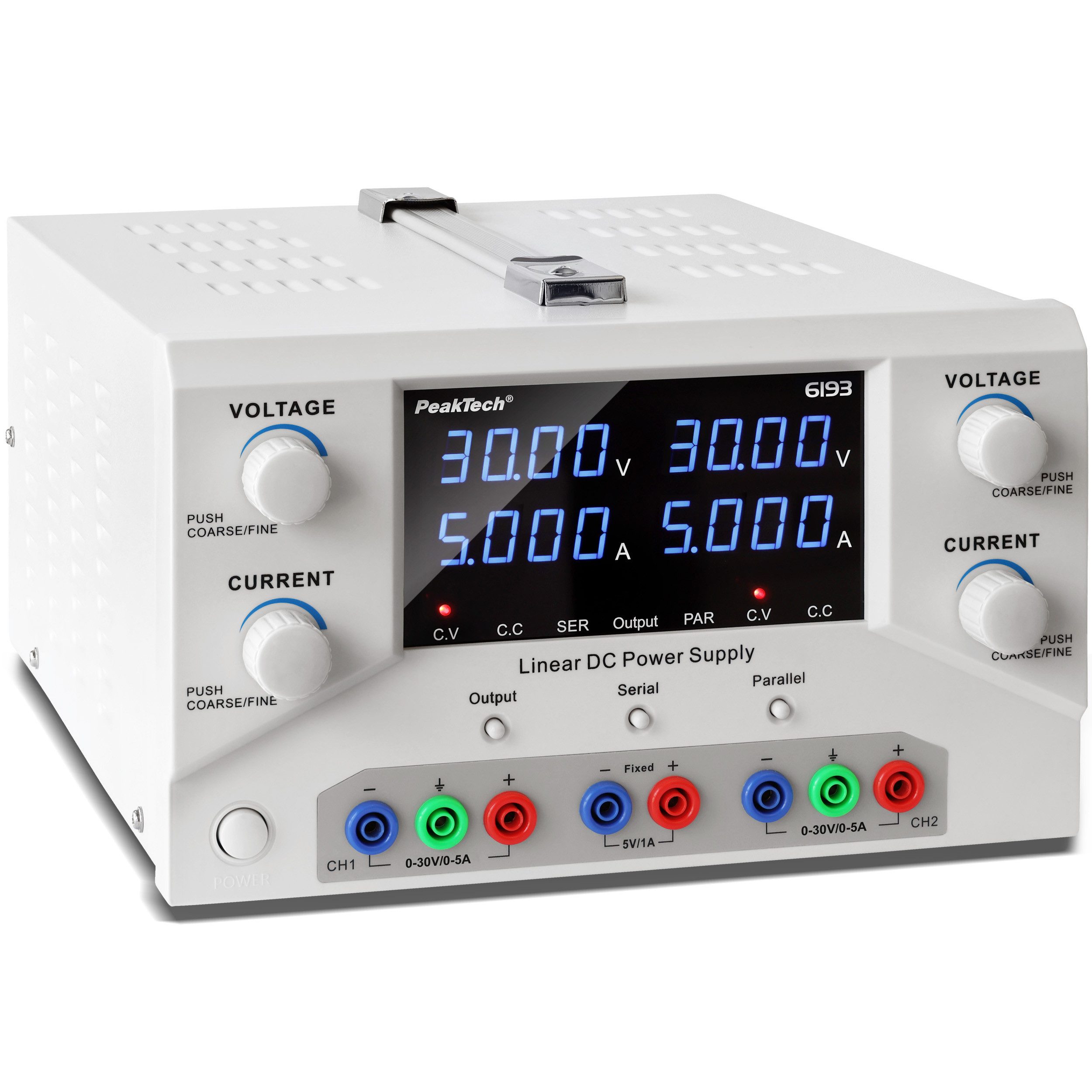 PeakTech PeakTech 6190 - 6194 DC Labornetzteile SELV linear geregelte Джерела живлення Labor-Netzteil (0-30V oder 0-60V und 0-2,5A, 0-5A oder 0-10A DC)