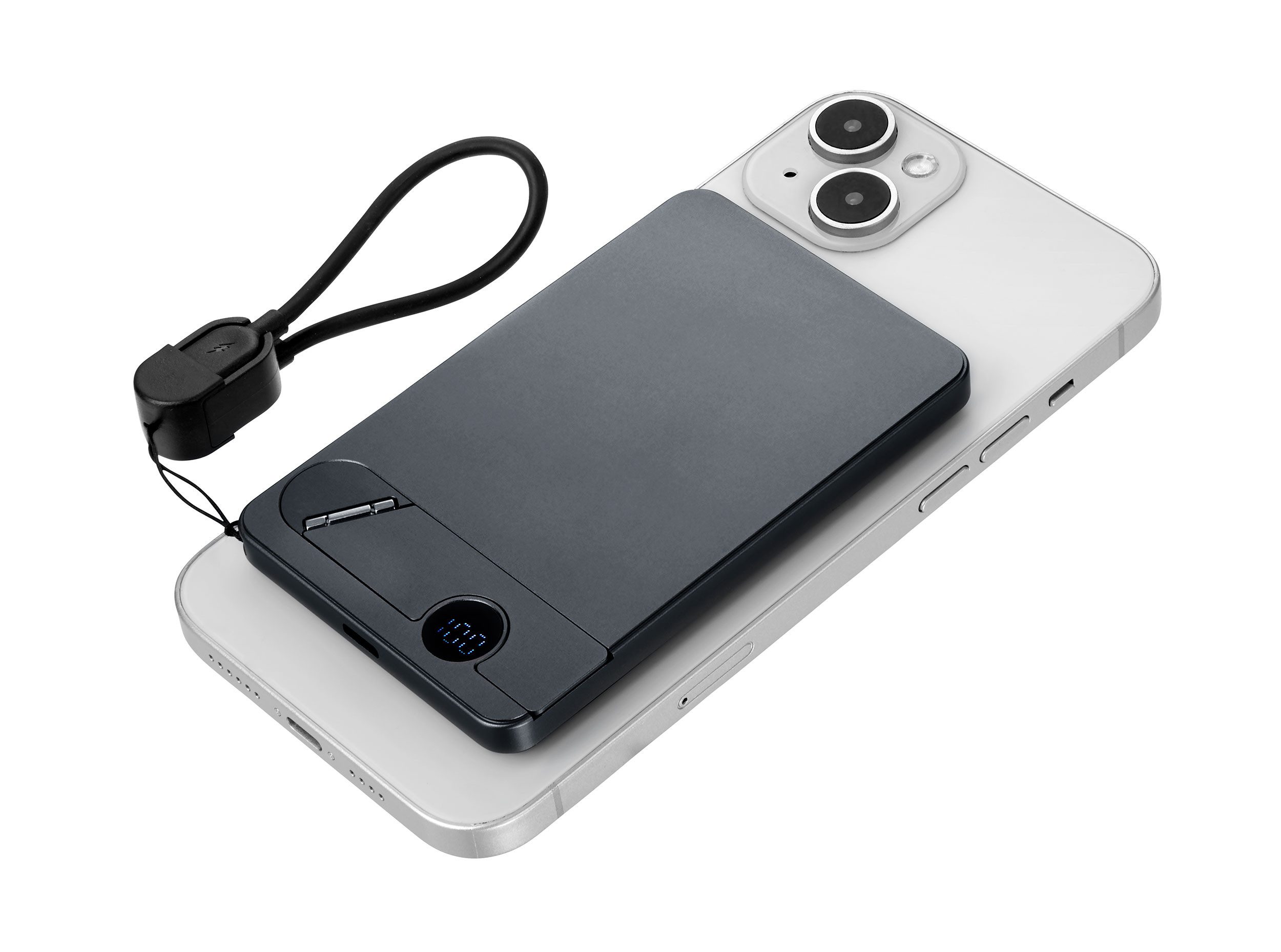 TROIKA STROMKONSERVE 5, MagSafe 5000mAh 3-in-1 kabelloses Laden 15W Powerbank, für Handy, Watch & Kopfhörer mit LED-Anzeige, Ständer & USB-C, fünn