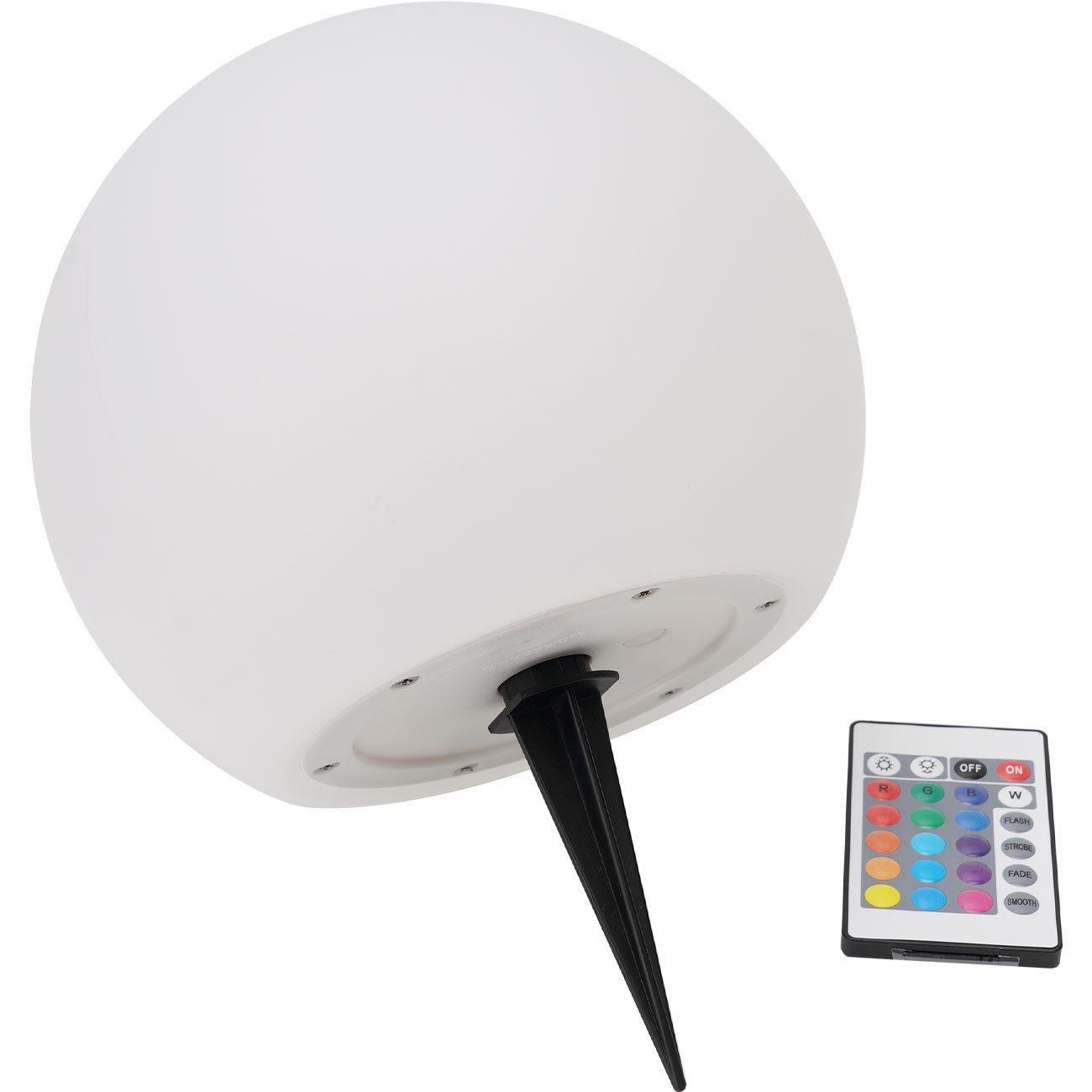 Casativo LED Gartenleuchte Solar-LED-Leuchtkugel, Ø 30cm, RGBW mit Fernbedienung, 16 Leuchtfarben, Farbwechsel, wetterfest & kabellos – Bild 4 von 5