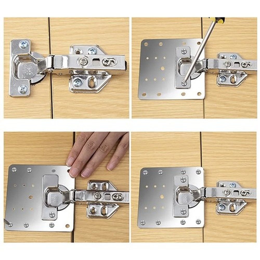 MALATEC Holz-Reparaturset Scharnier-Reparaturplatte Möbelscharniere, Spar-Set, 4-St., einfache Montage, Ideale Lösung zur Wiederherstellung beschädigter Löcher – Bild 3 von 5