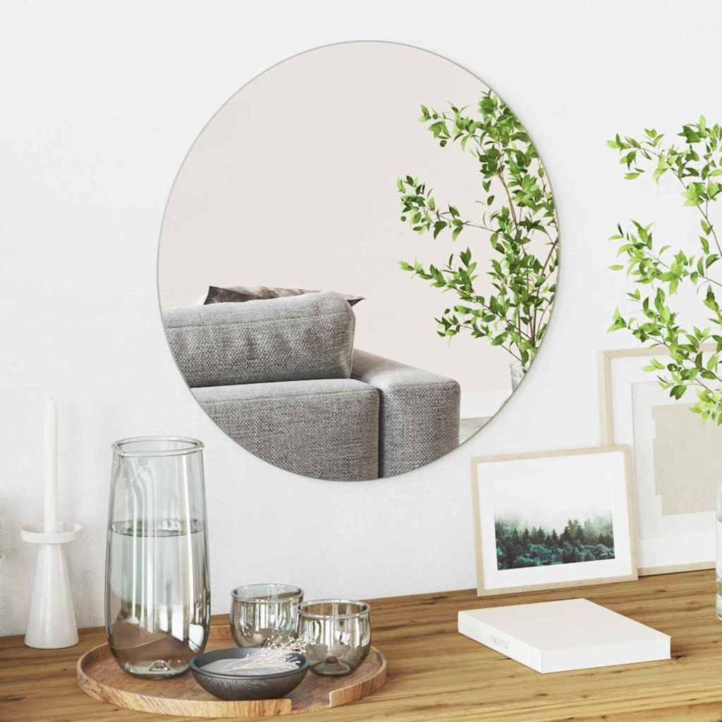 vidaXL Spiegel Wandspiegel Rund Ø 50 cm Gehärtetes Glas (1-St)