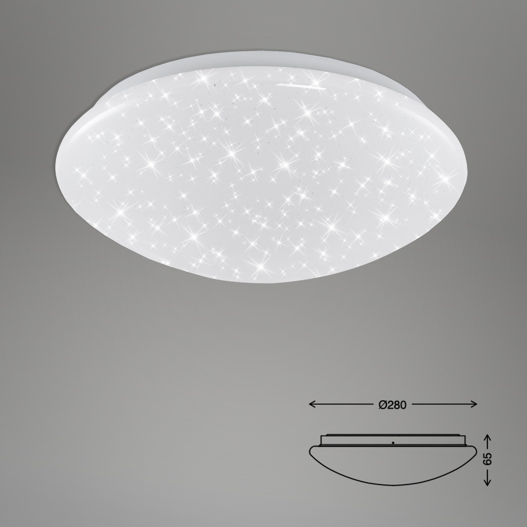Briloner Leuchten LED-Sternenhimmel 3360-016, fest 28 weiß, cm IP44, Neutralweiß, verbaut, Sternenhimmeleffekt, LED