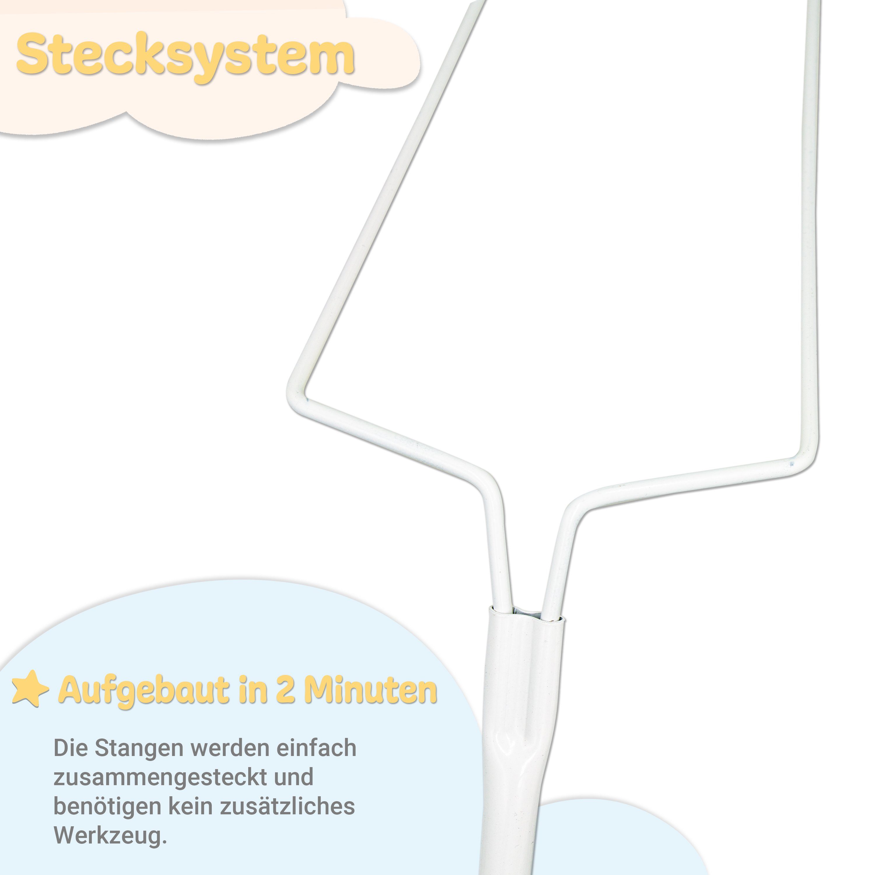 Babykajo Betthimmel (4-tlg), Himmelstange für Babybett – Stange für Betthimmel Babybett i – Bild 5 von 5