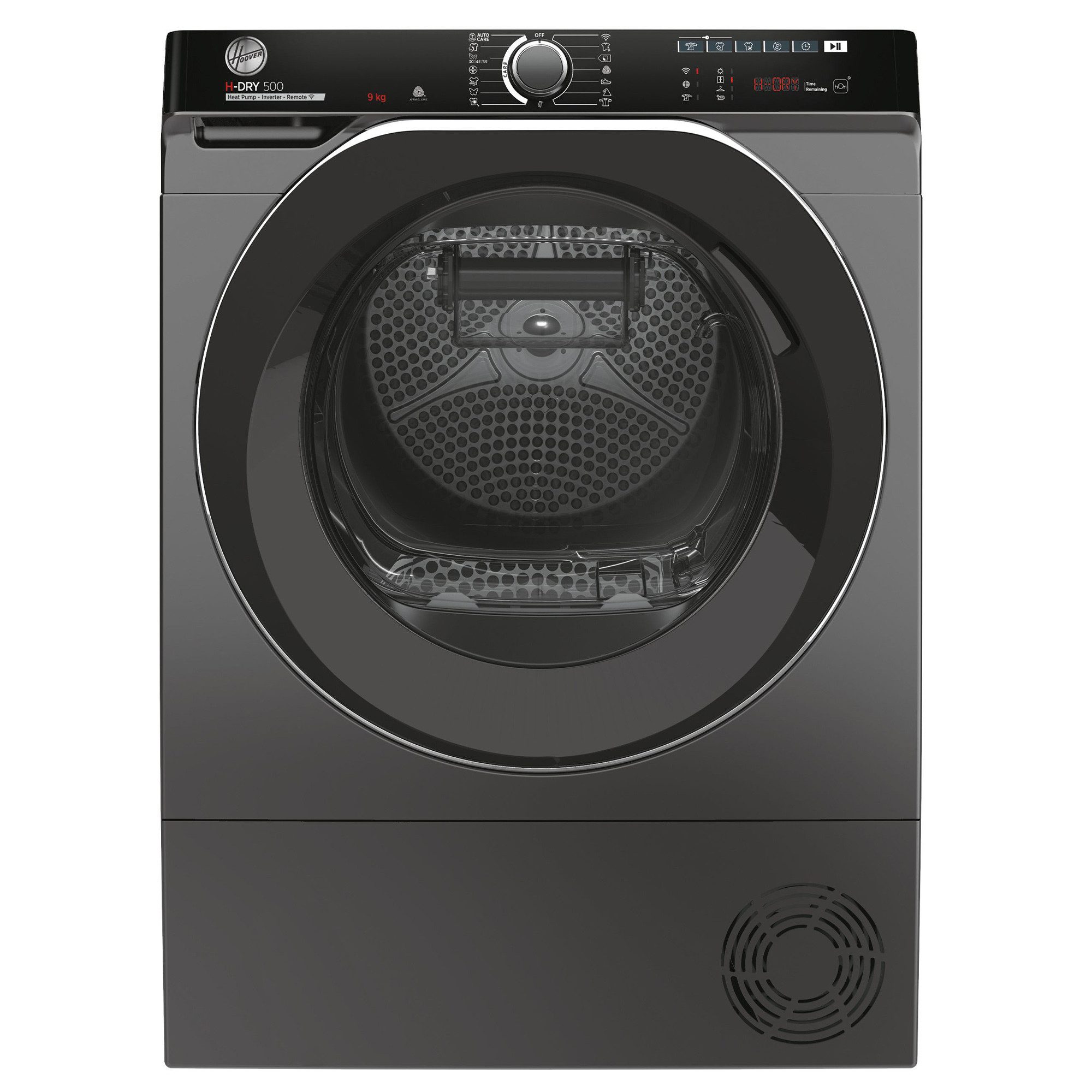 Hoover Wärmepumpentrockner H-DRY500 NDPEH9A3TCBERXSS, WiFi + Bluetooth, AquaVision-System, Schuhgestell