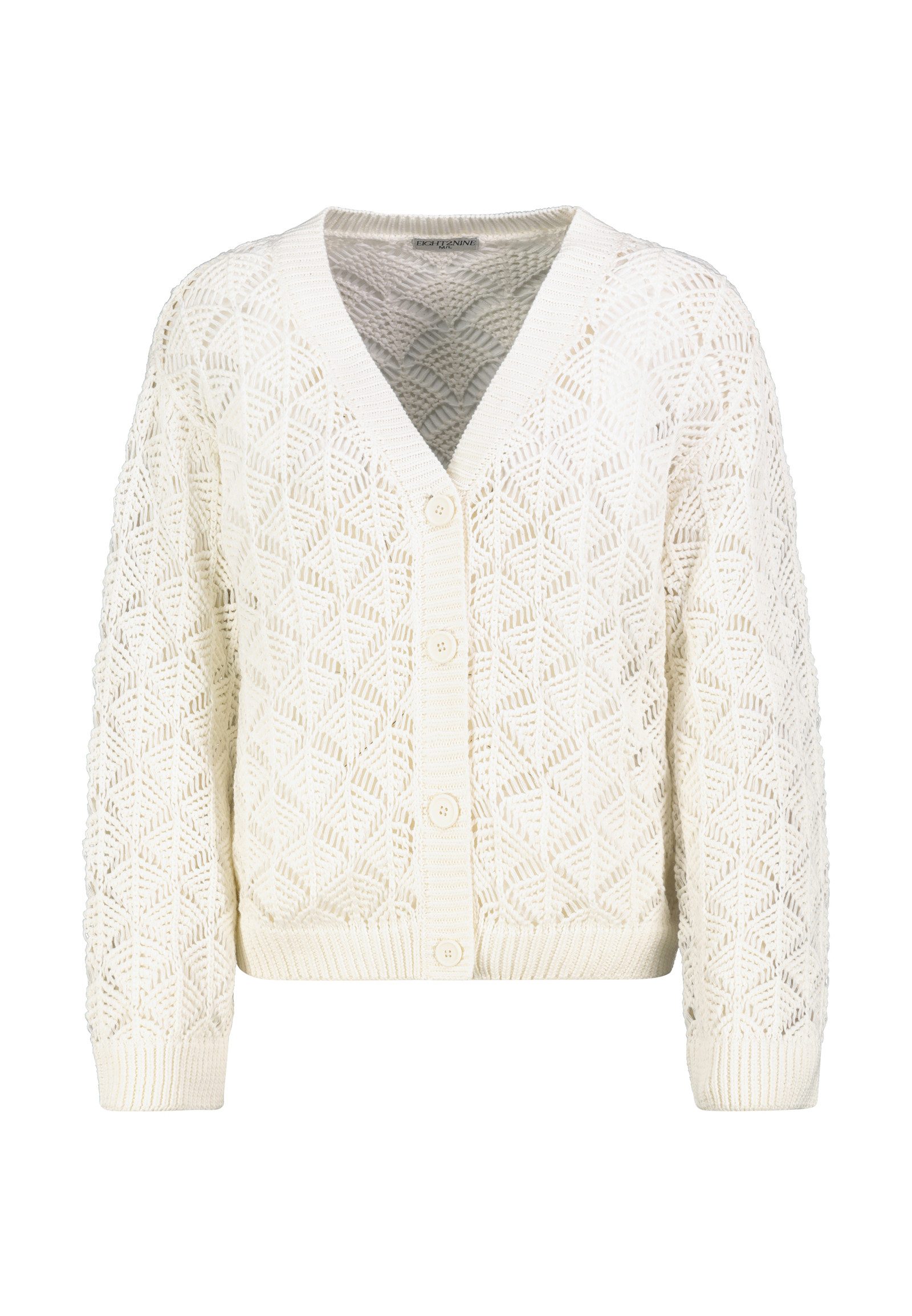Eight2Nine Strickjacke Damen Cardigan mit feinem Ajour-Strickmuster